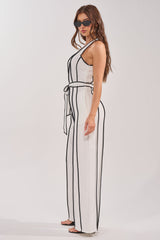 SUMMER SERENADE STRIPE HALTER JUMPSUIT