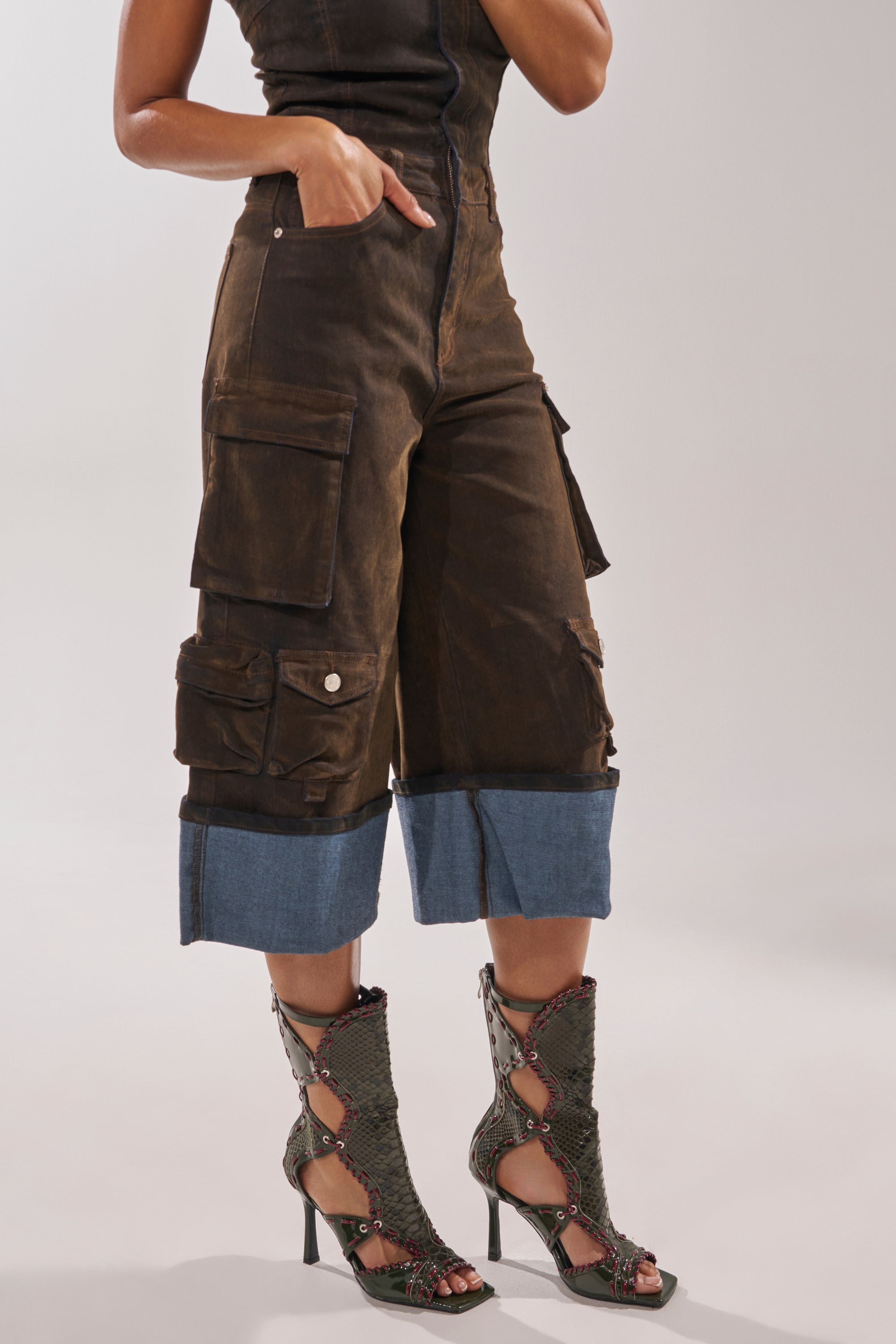 AZALEA WANG INDRANI OLIVE GLADIATOR SANDAL