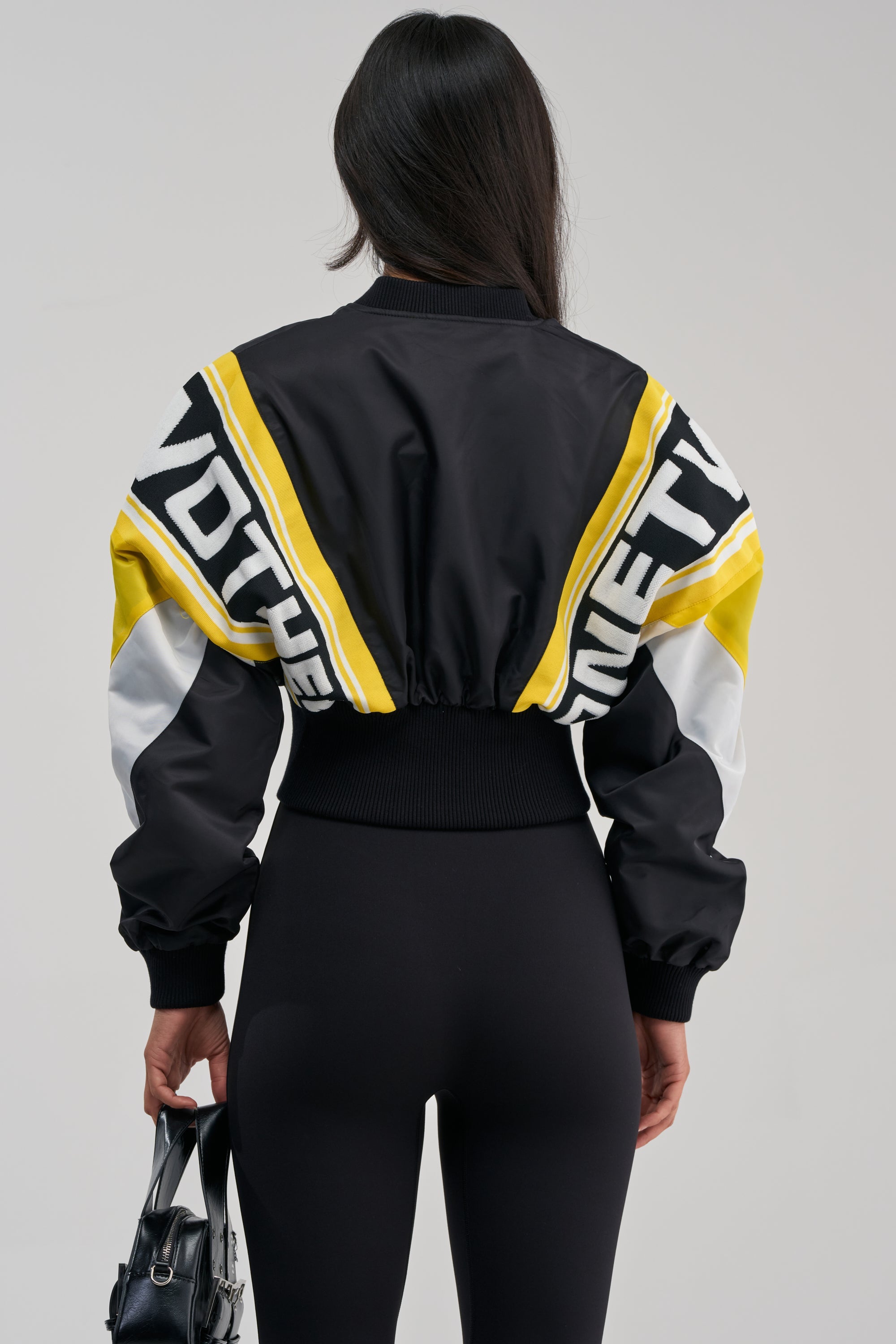 PHOENIX MIXED MEDIA BOMBER IN YELLOW