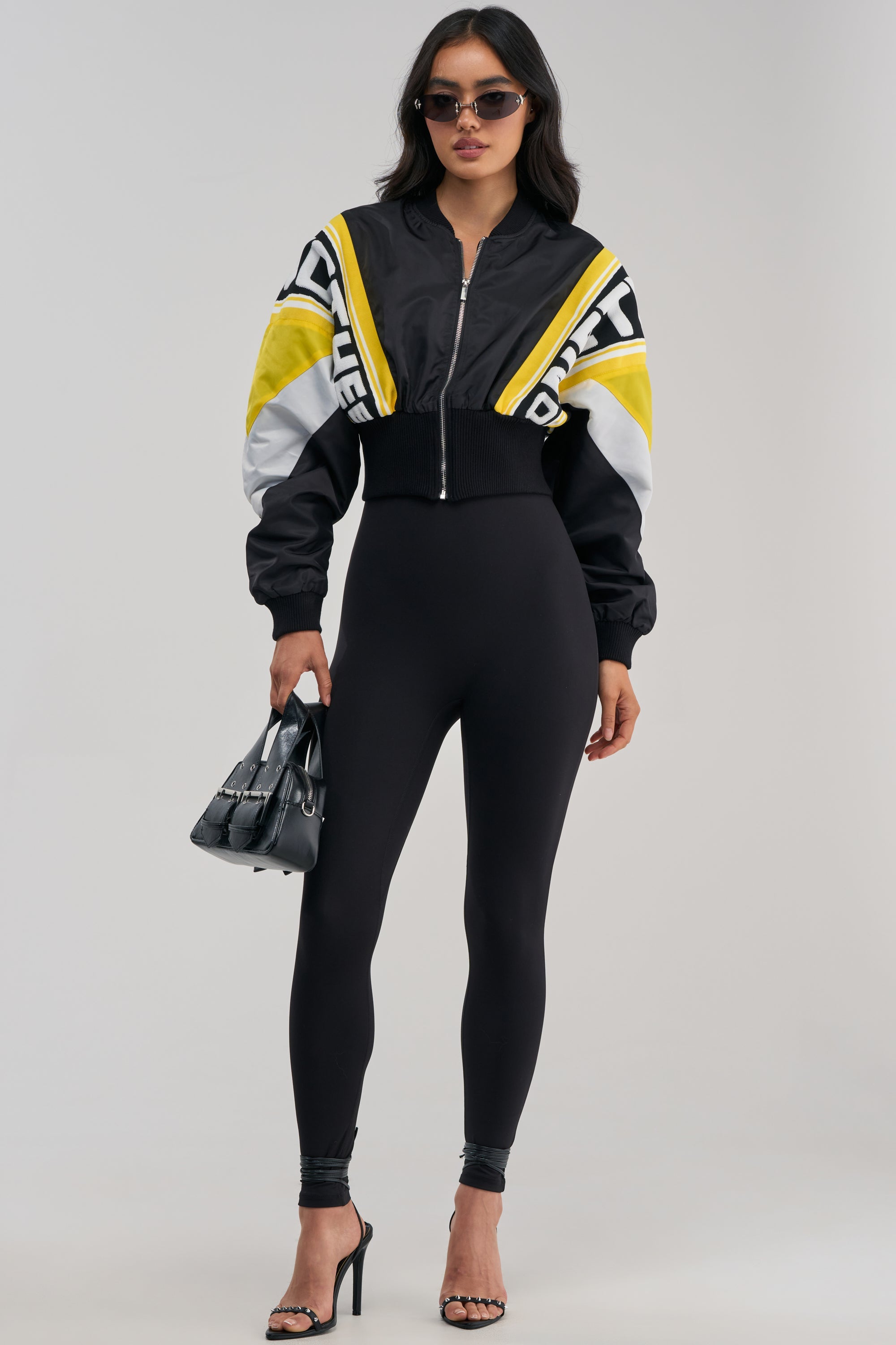 PHOENIX MIXED MEDIA BOMBER IN YELLOW