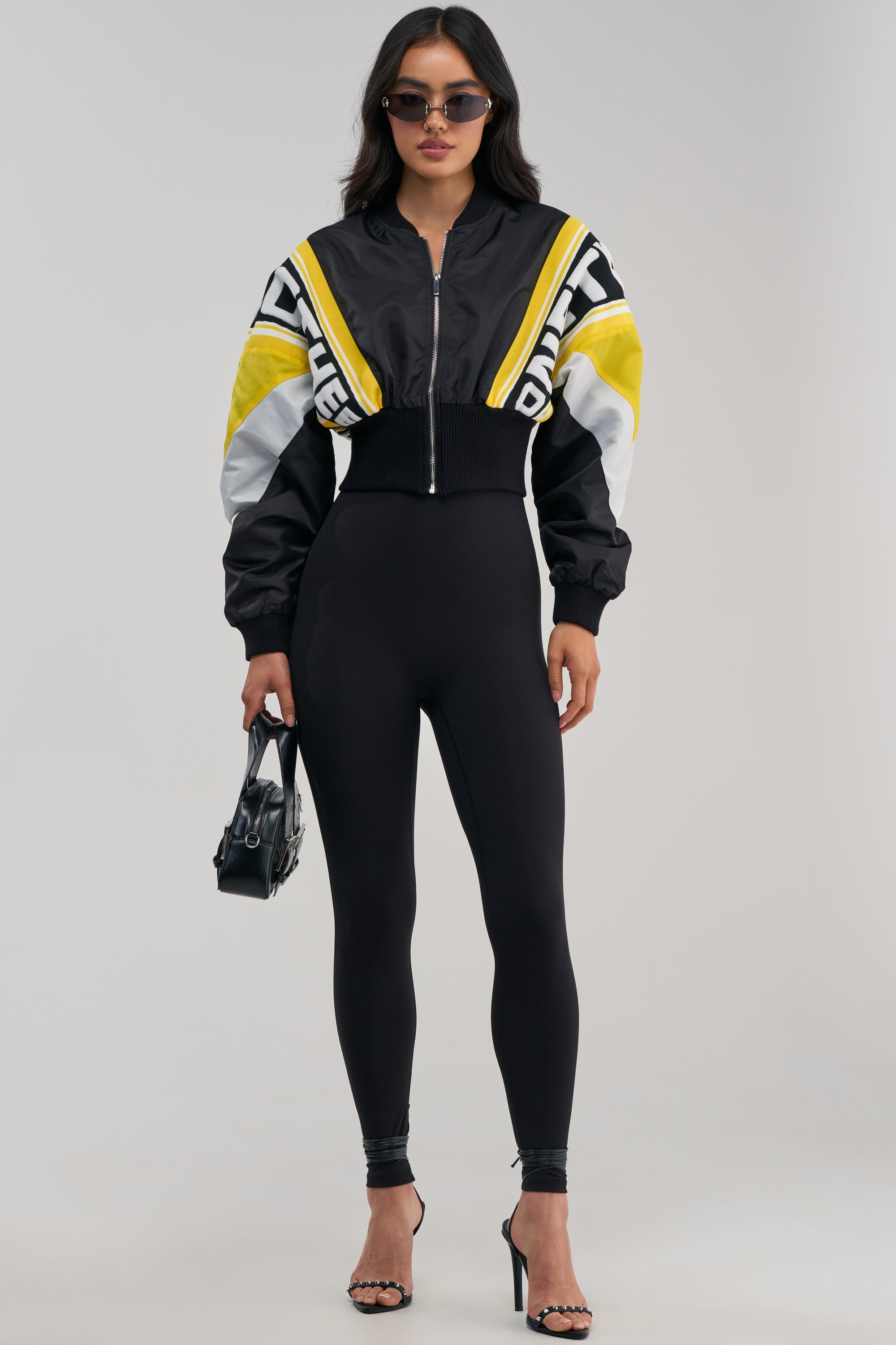 PHOENIX MIXED MEDIA BOMBER IN YELLOW