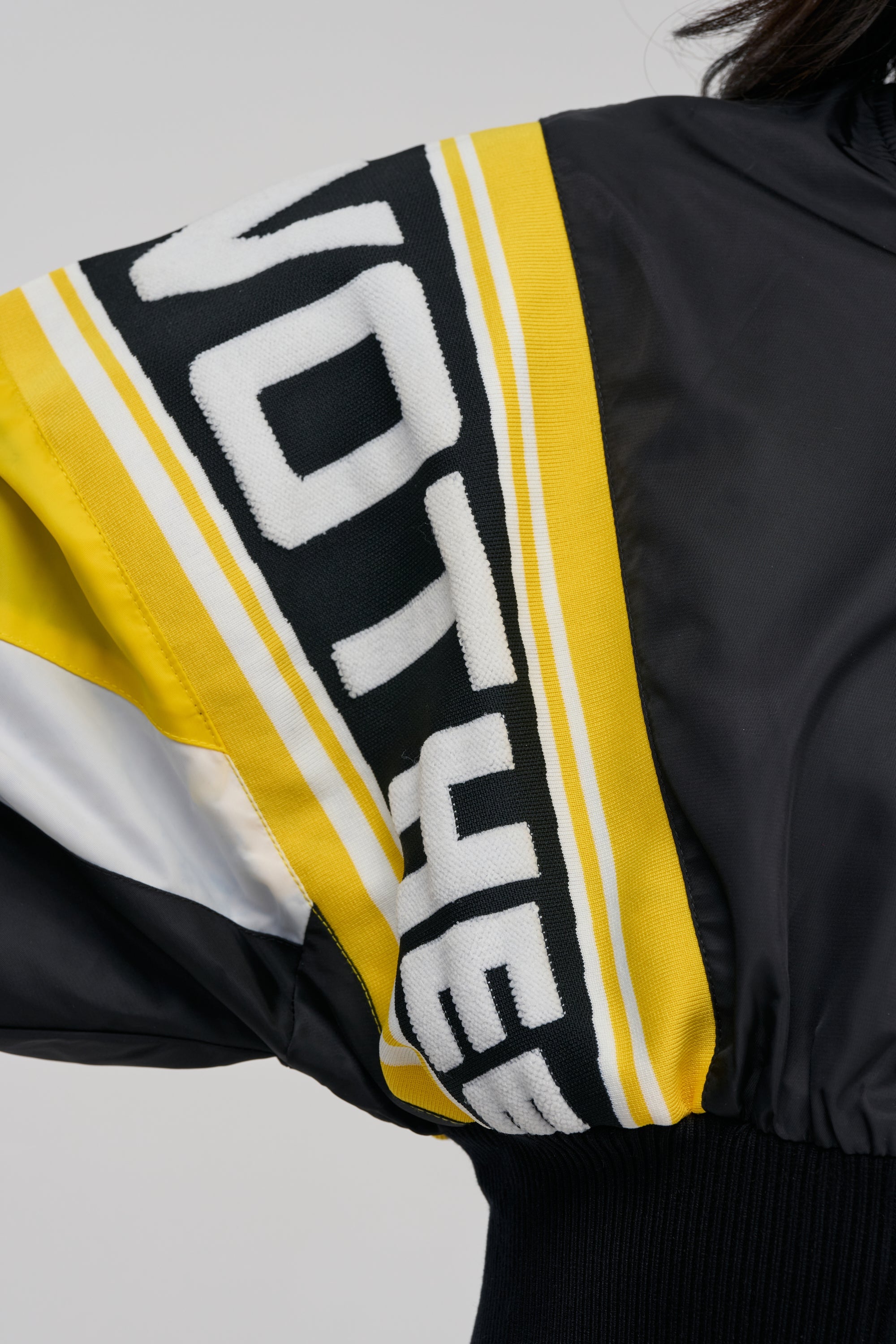 PHOENIX MIXED MEDIA BOMBER IN YELLOW