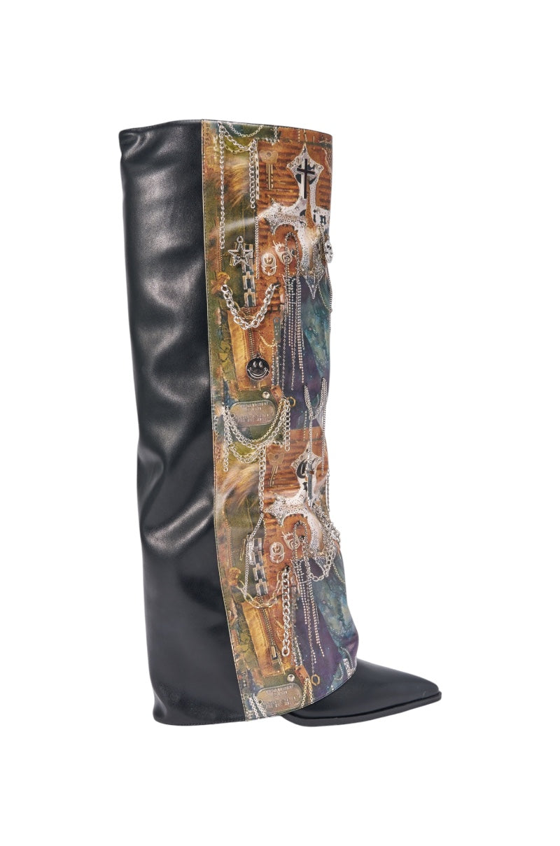 AKIRA GOLD IVELLISE MULTI BLOCK BOOT