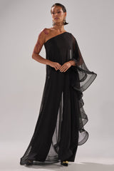 SANDO MESH JUMPSUIT IN BLACK