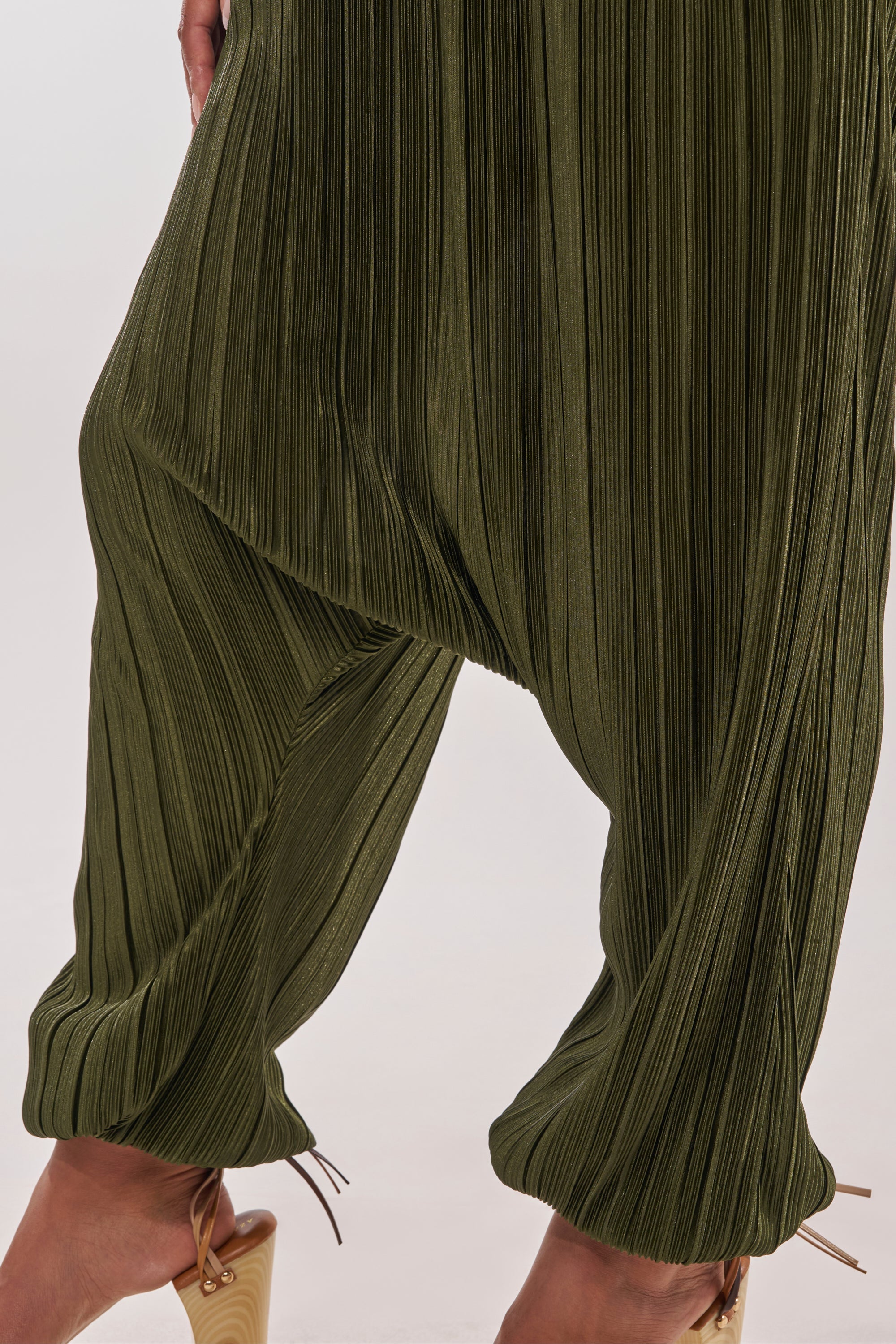 FROM THE CITY DROP CROTCH JUMPSUIT IN OLIVE