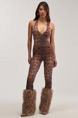 KEEPIN IT SIMPLE MESH JUMPSUIT IN SNAKE
