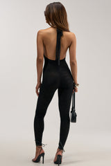 KEEPIN IT SIMPLE MESH SLEEVELESS JUMPSUIT IN BLACK
