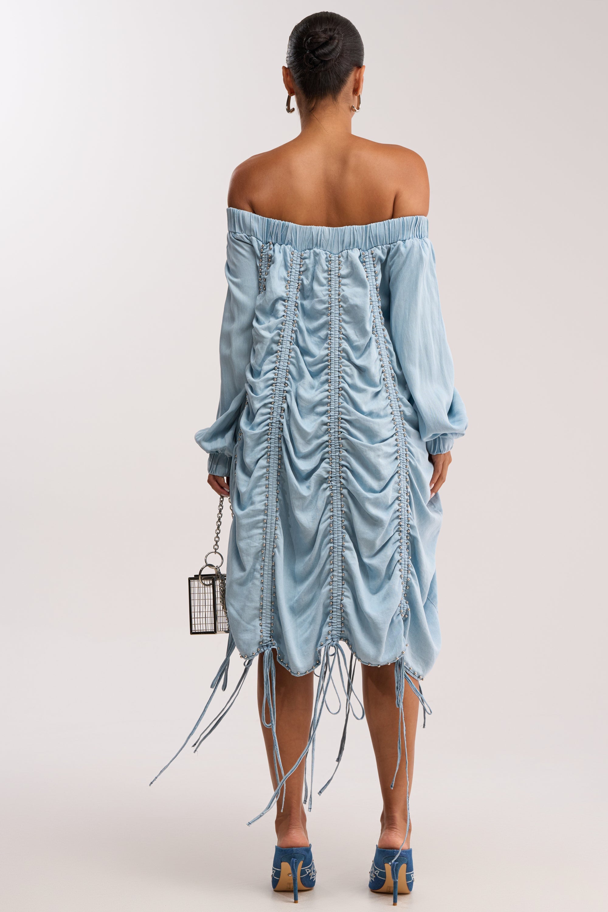 FREE AS CAN BE MINI DRESS IN LIGHT DENIM