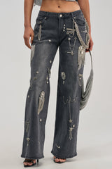 THE BEST ONE YET RELAXED FIT BLING DENIM JEANS