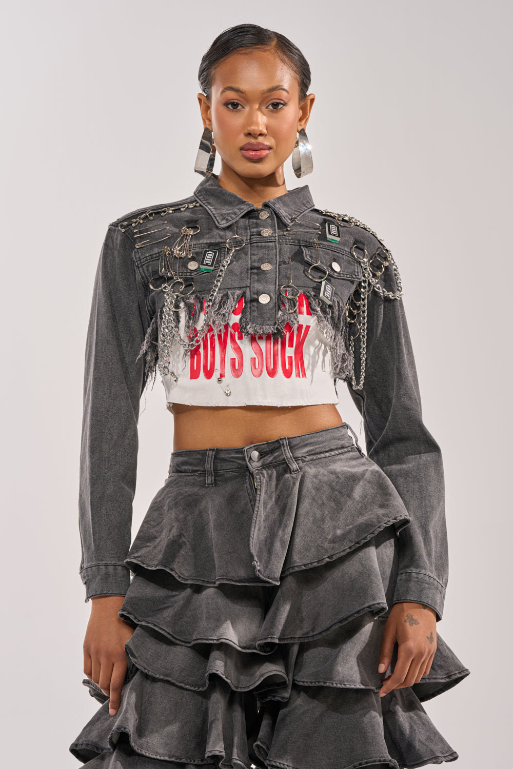 CAN'T COMPUTE ULTRA CROPPED DENIM JACKET