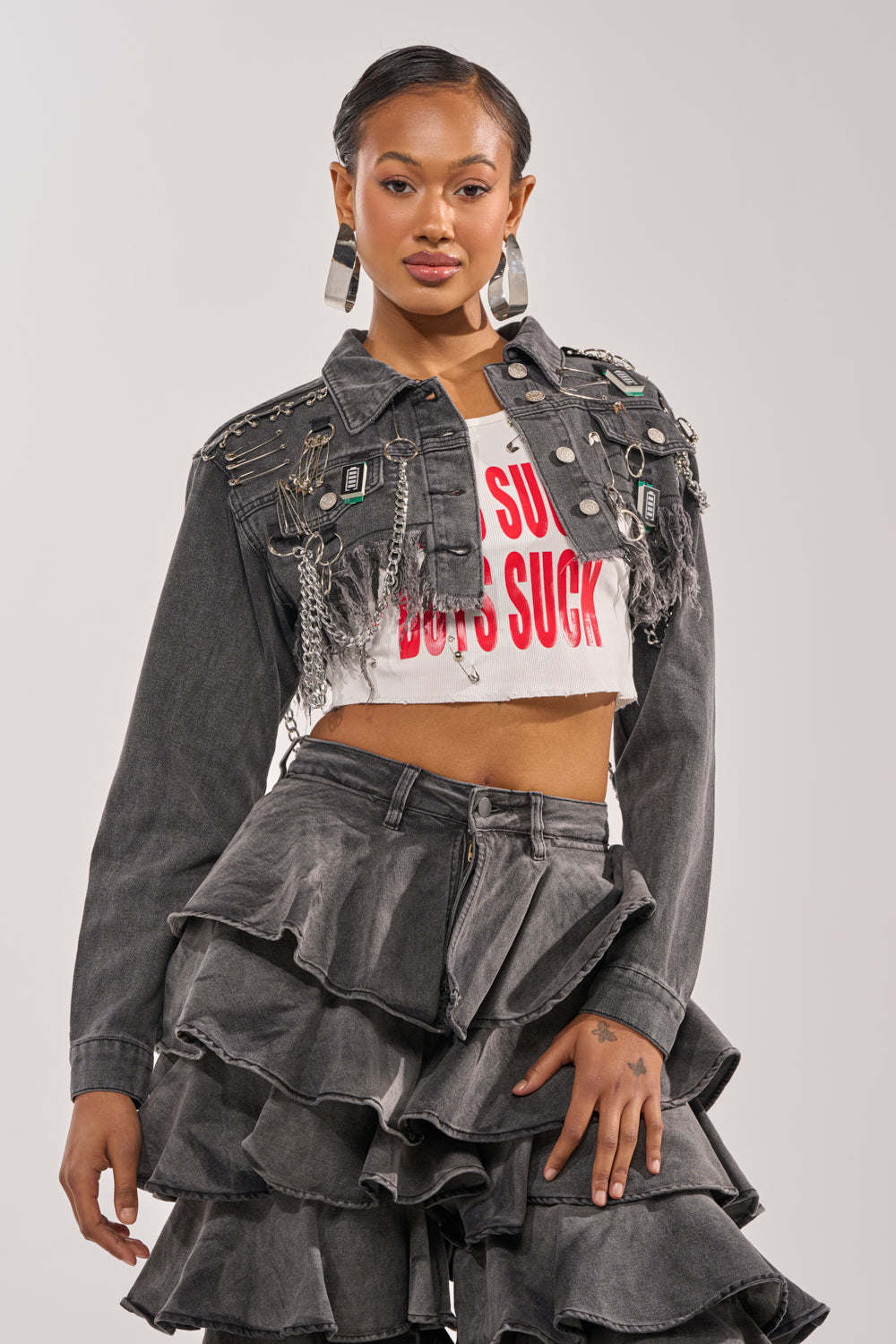 CAN'T COMPUTE ULTRA CROPPED DENIM JACKET