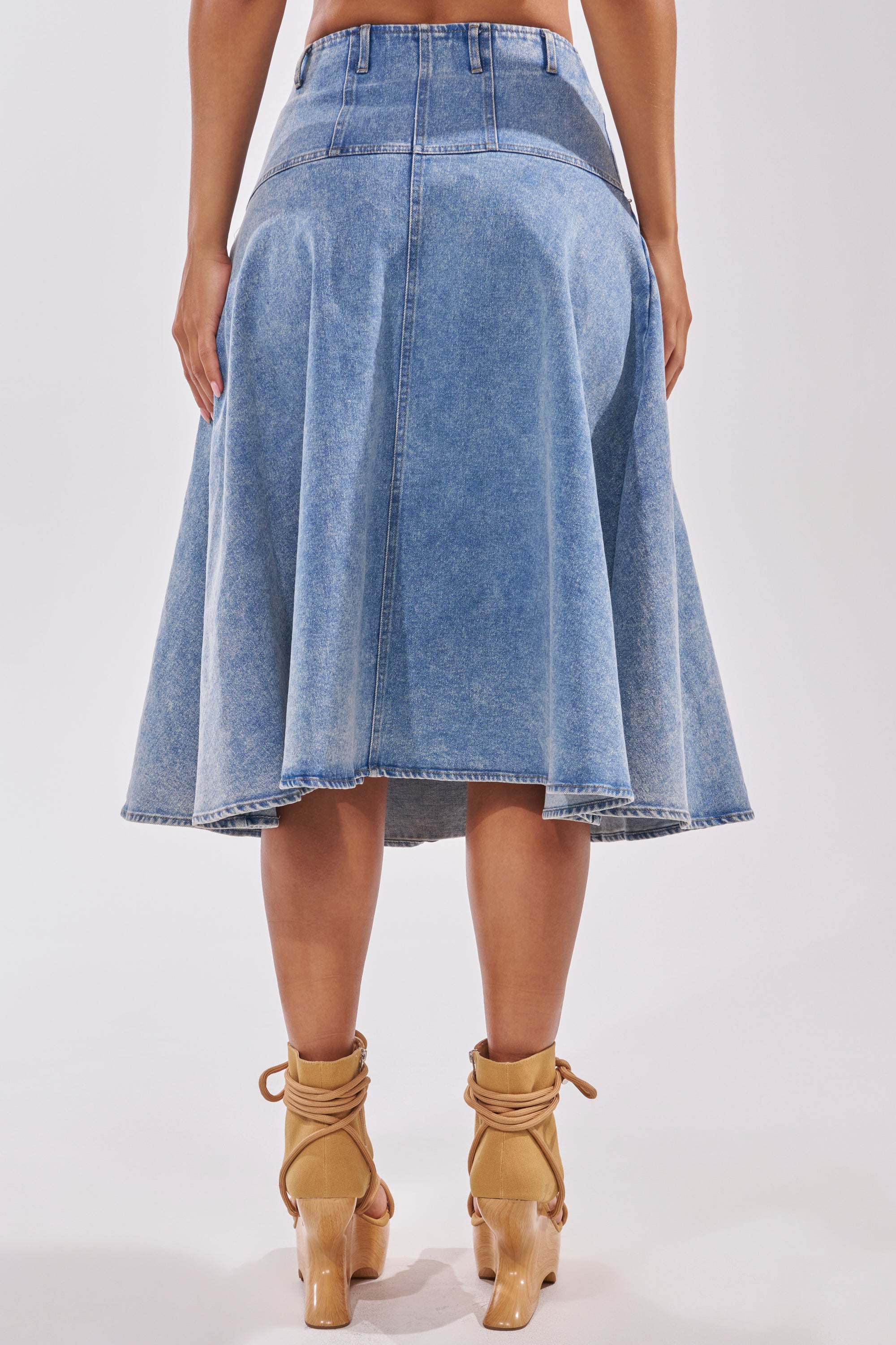 BRITNEY MIDI DENIM SKIRT