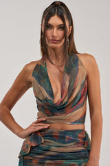DROP IT LOW COWL NECK BLOUSE