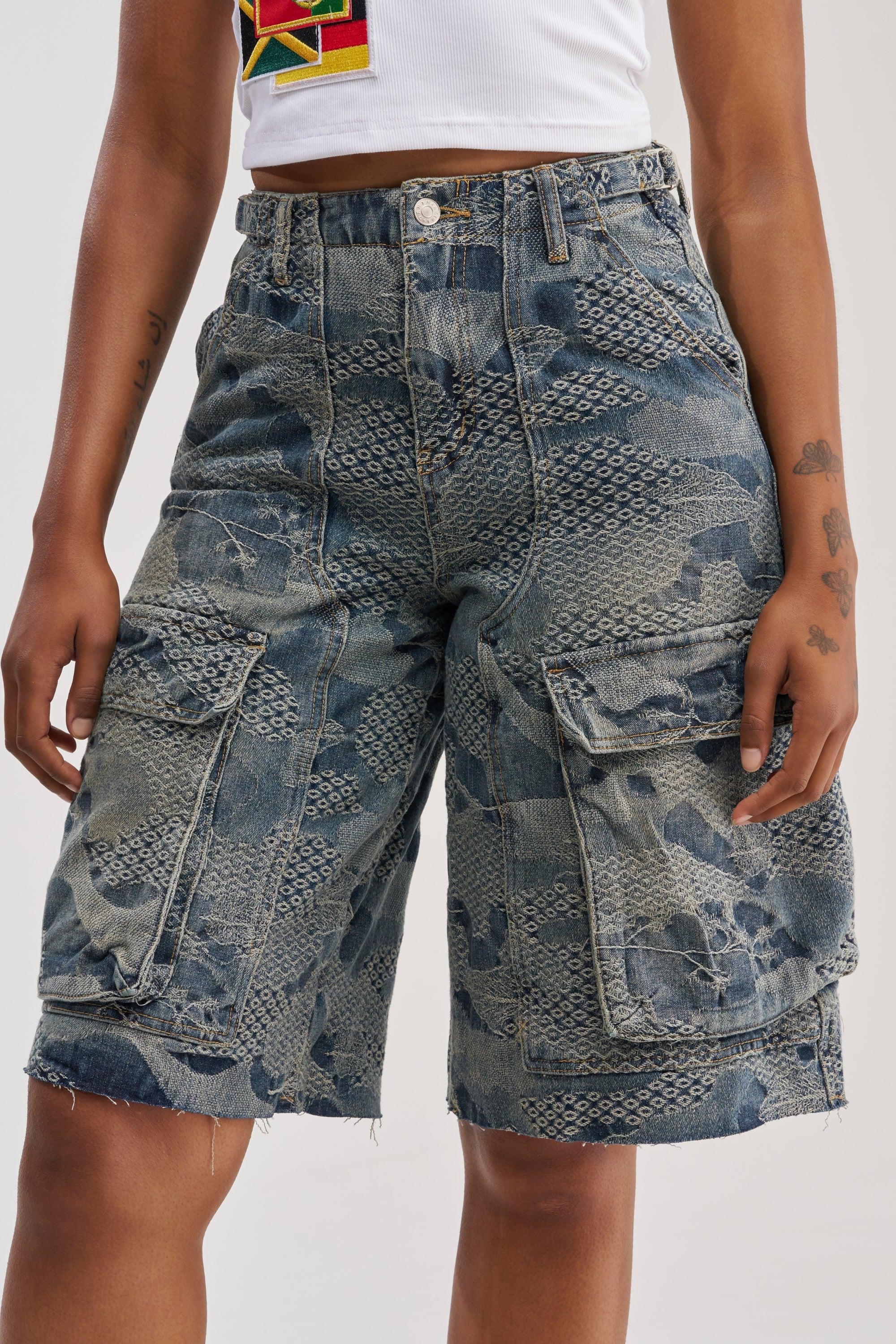 I THINK YOU WANNA KNOW DENIM CARGO BERMUDA
