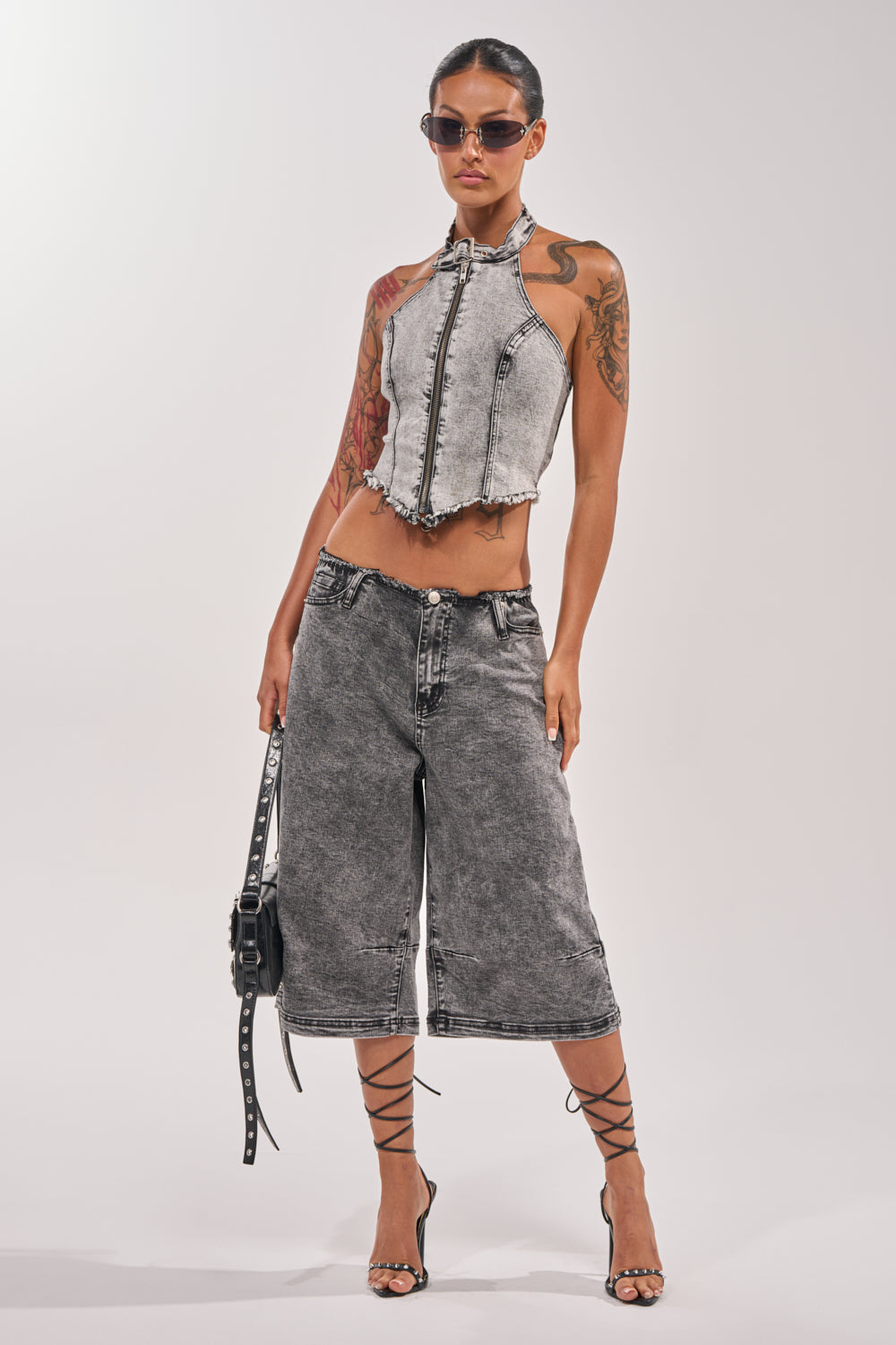 BREAK UP WITH HIM DENIM SHORTS IN DARK WASH