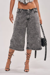 BREAK UP WITH HIM DENIM SHORTS IN DARK WASH