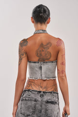BREAK UP WITH HIM DENIM TOP