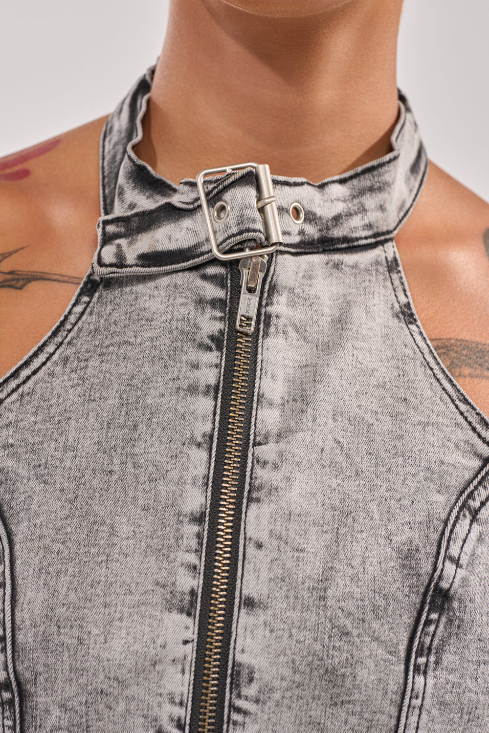 BREAK UP WITH HIM DENIM TOP