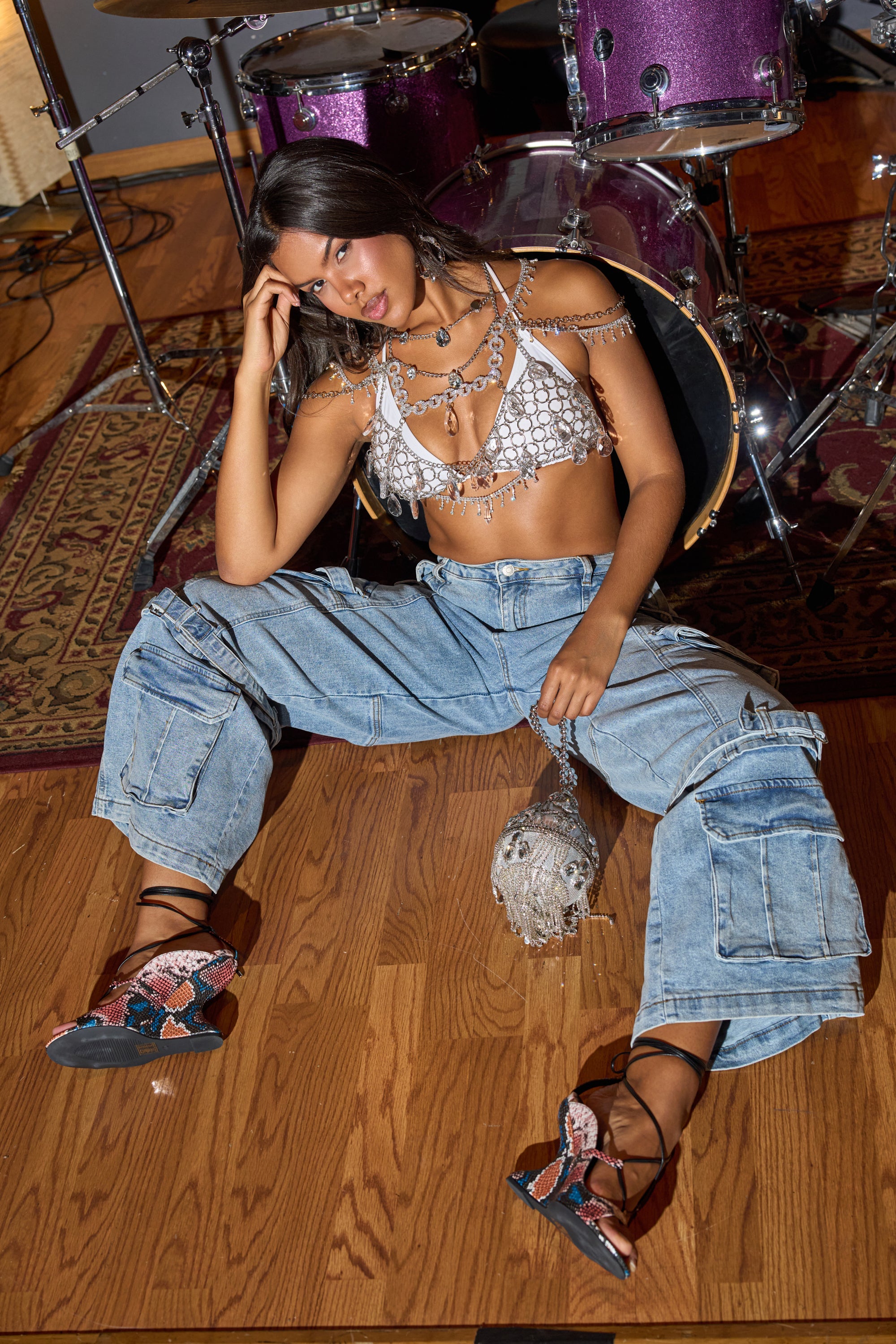 KARA DENIM CARGO PANT