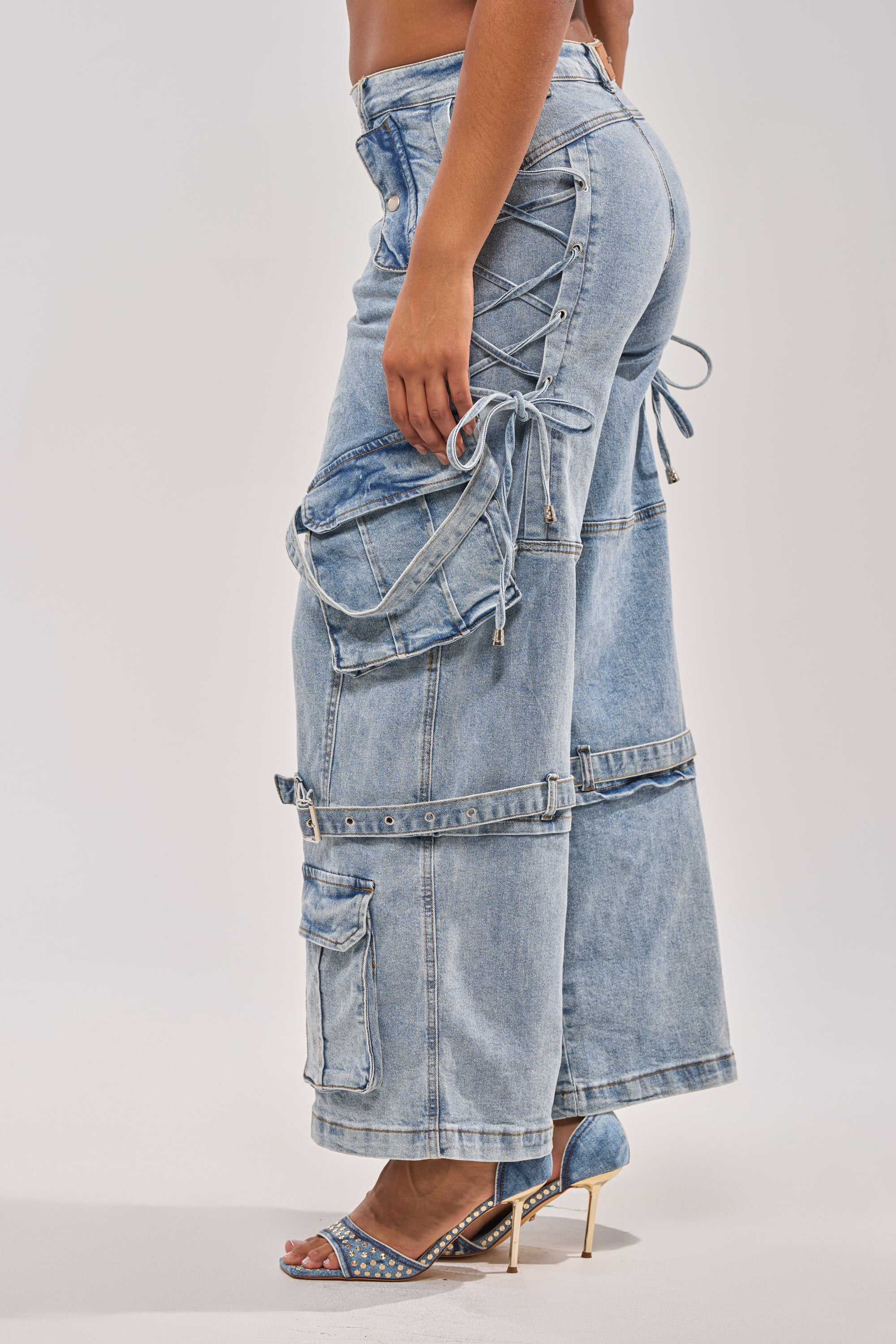 KARA DENIM CARGO PANT