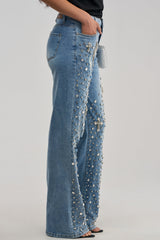 FEELING GRATEFUL RHINESTONE RELAXED DENIM