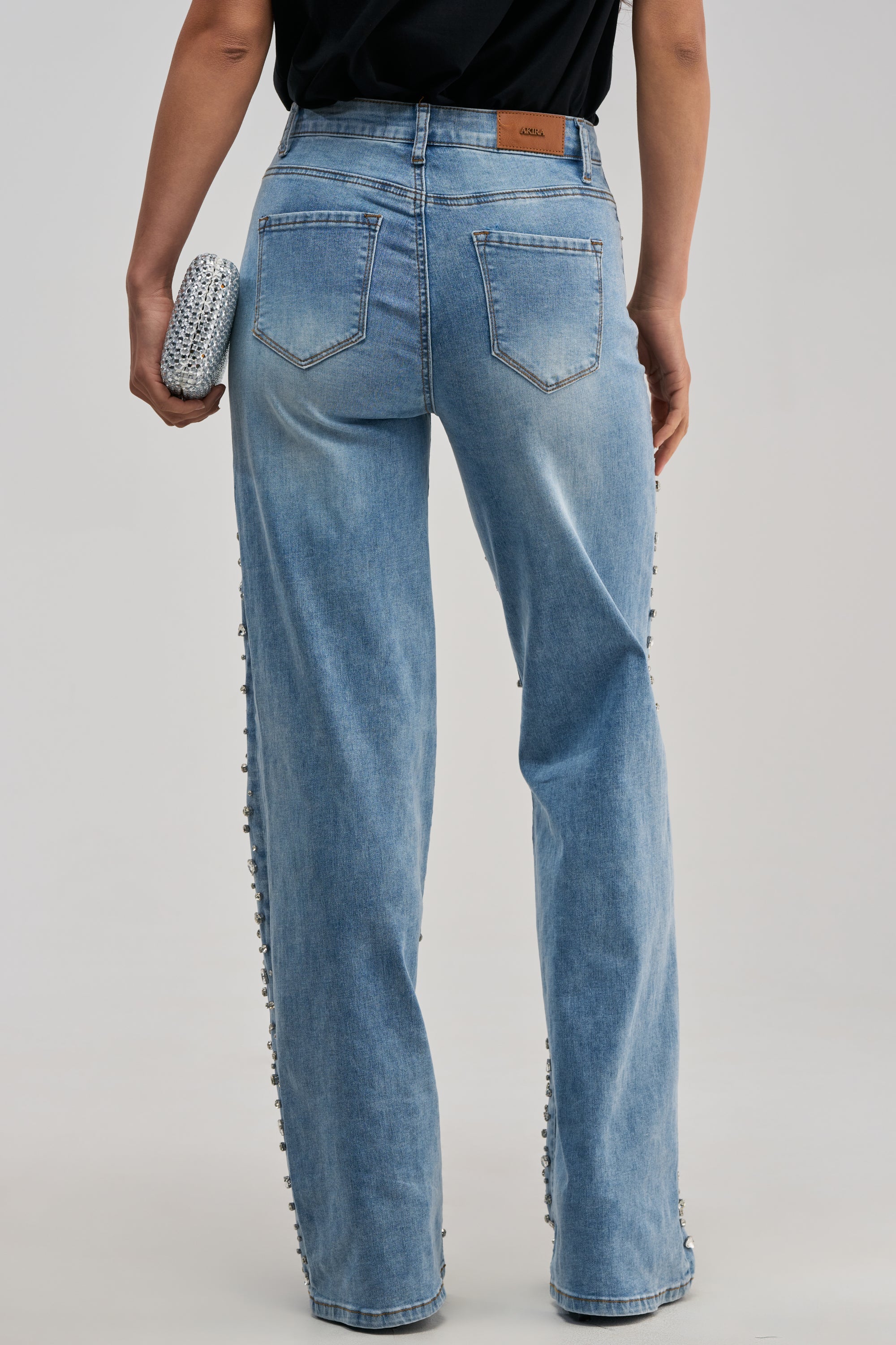 FEELING GRATEFUL RHINESTONE RELAXED DENIM