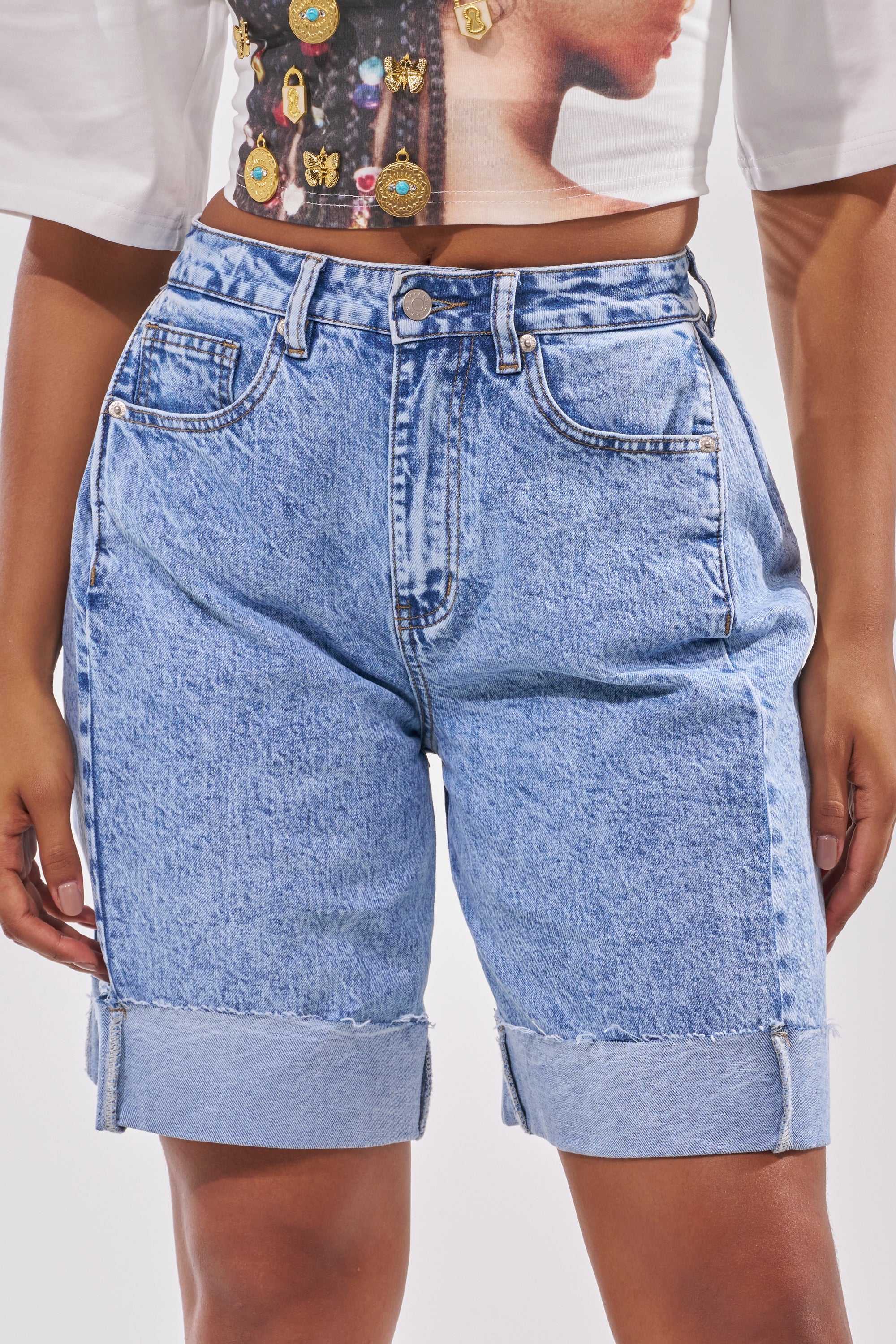 GONE BAD DENIM BERMUDA SHORT