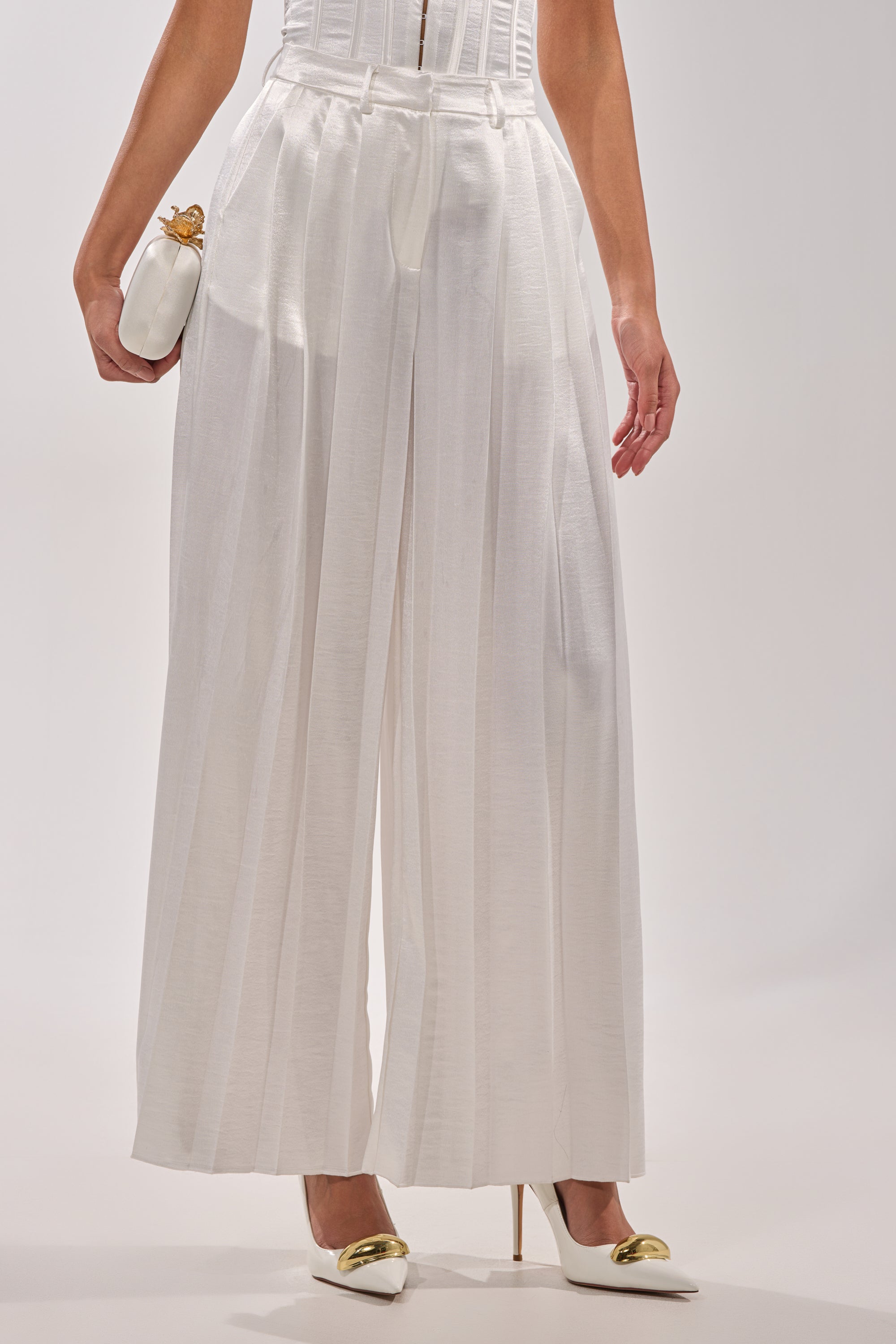 IRIS SATIN PLEATED PANT