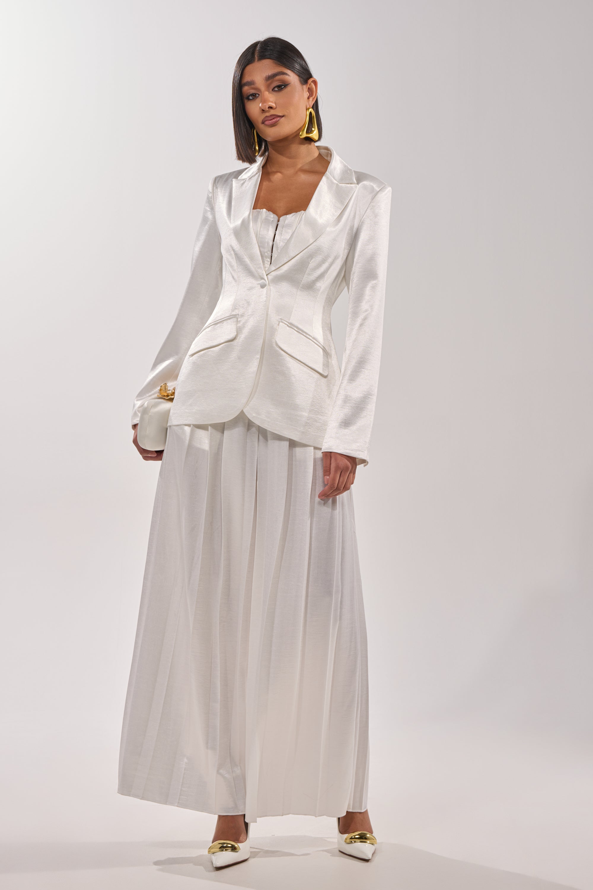 IRIS SATIN PLEATED PANT