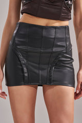 RIDE THAT WAVE FAUX LEATHER SKIRT