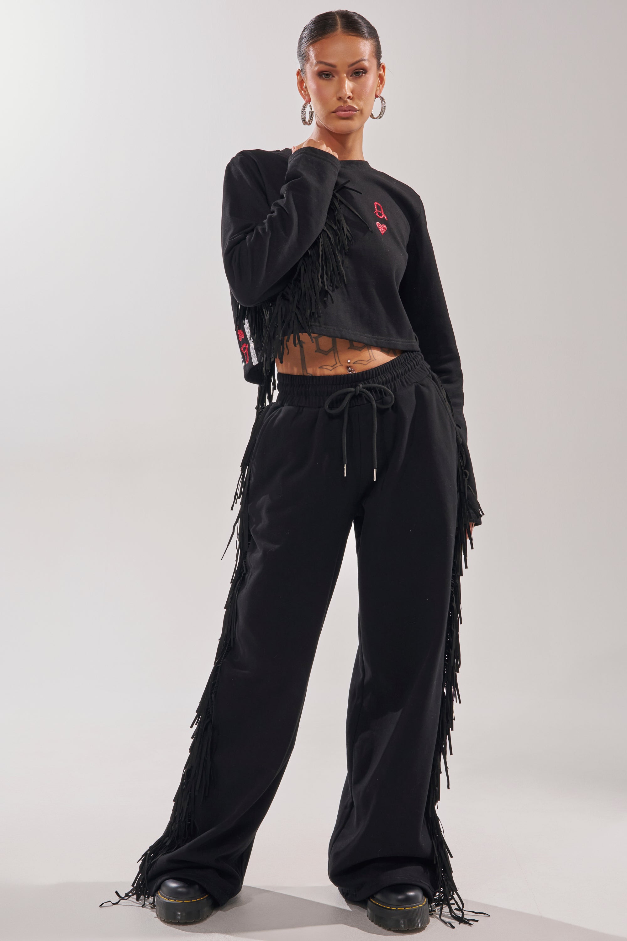 PLAYING CARDS WIDE LEG JOGGER