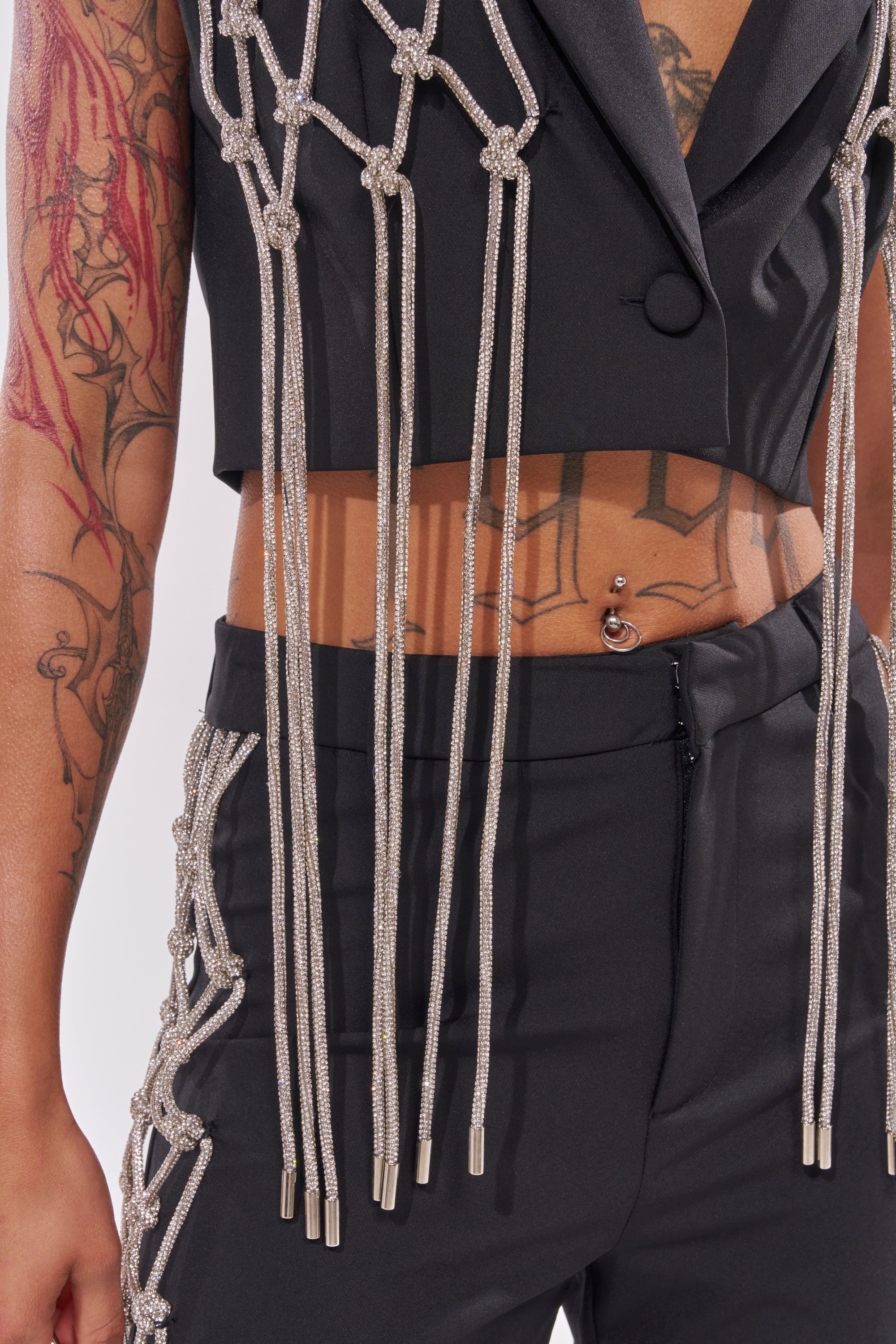 NINA RHINESTONE BLAZER VEST