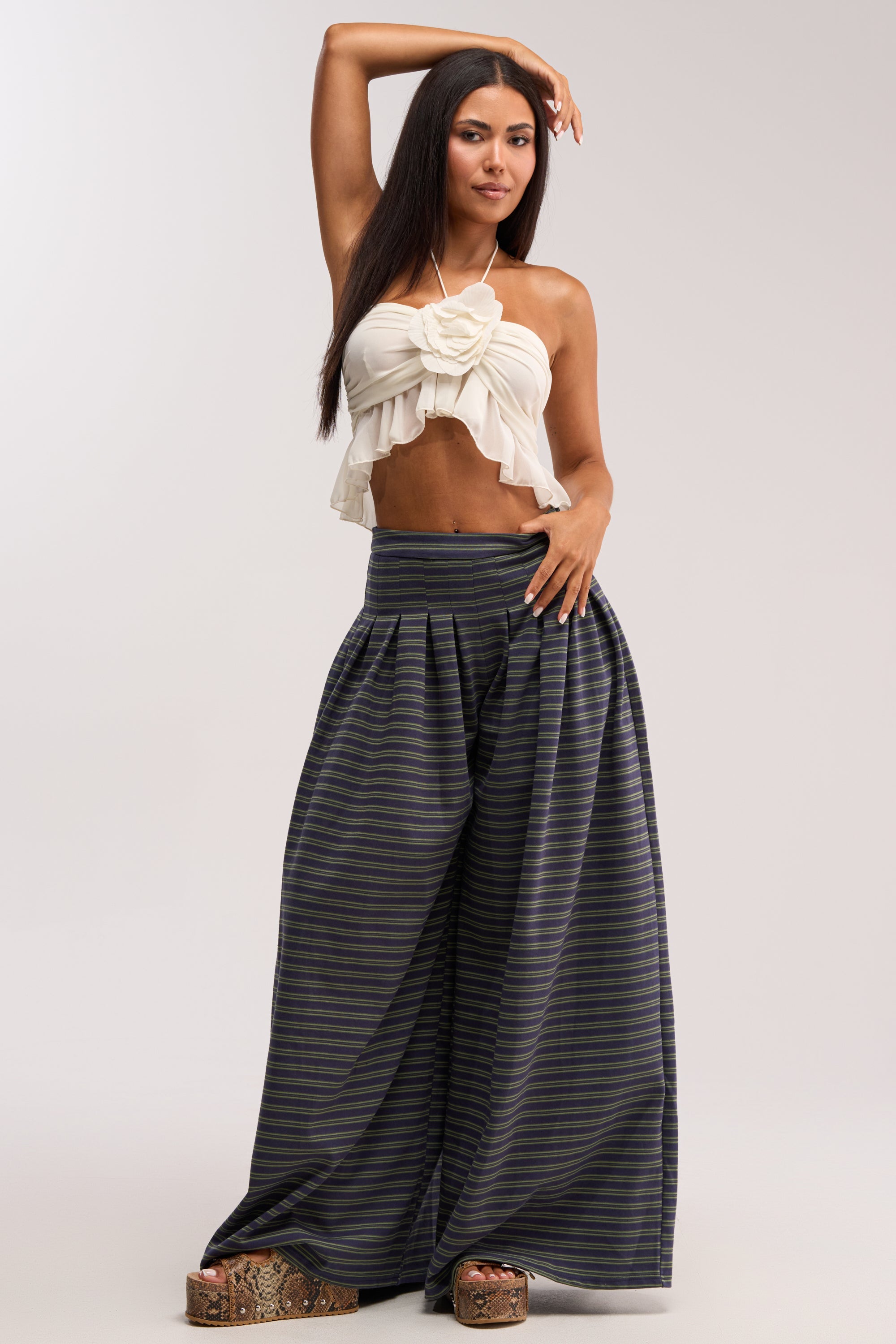 GUESS WHO STRIPE PALAZZO PANT