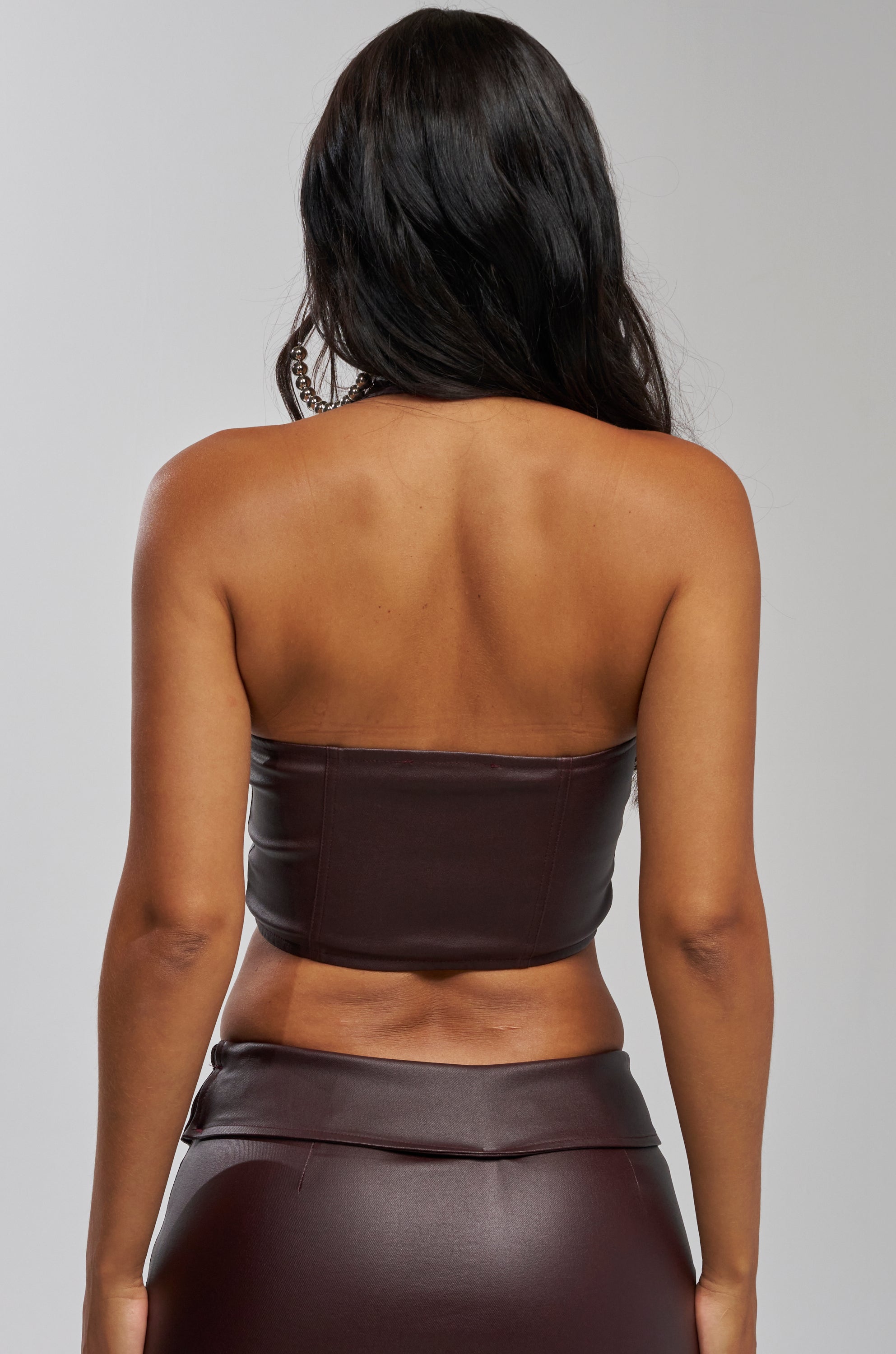 TOO MUCH TO HANDLE LACE UP HALTER TOP
