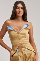 TOP TIER POPLIN TRIM CORSET