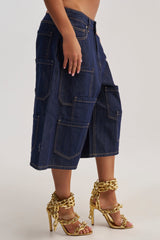 POCKETS ALL OVER DENIM CULOTTE