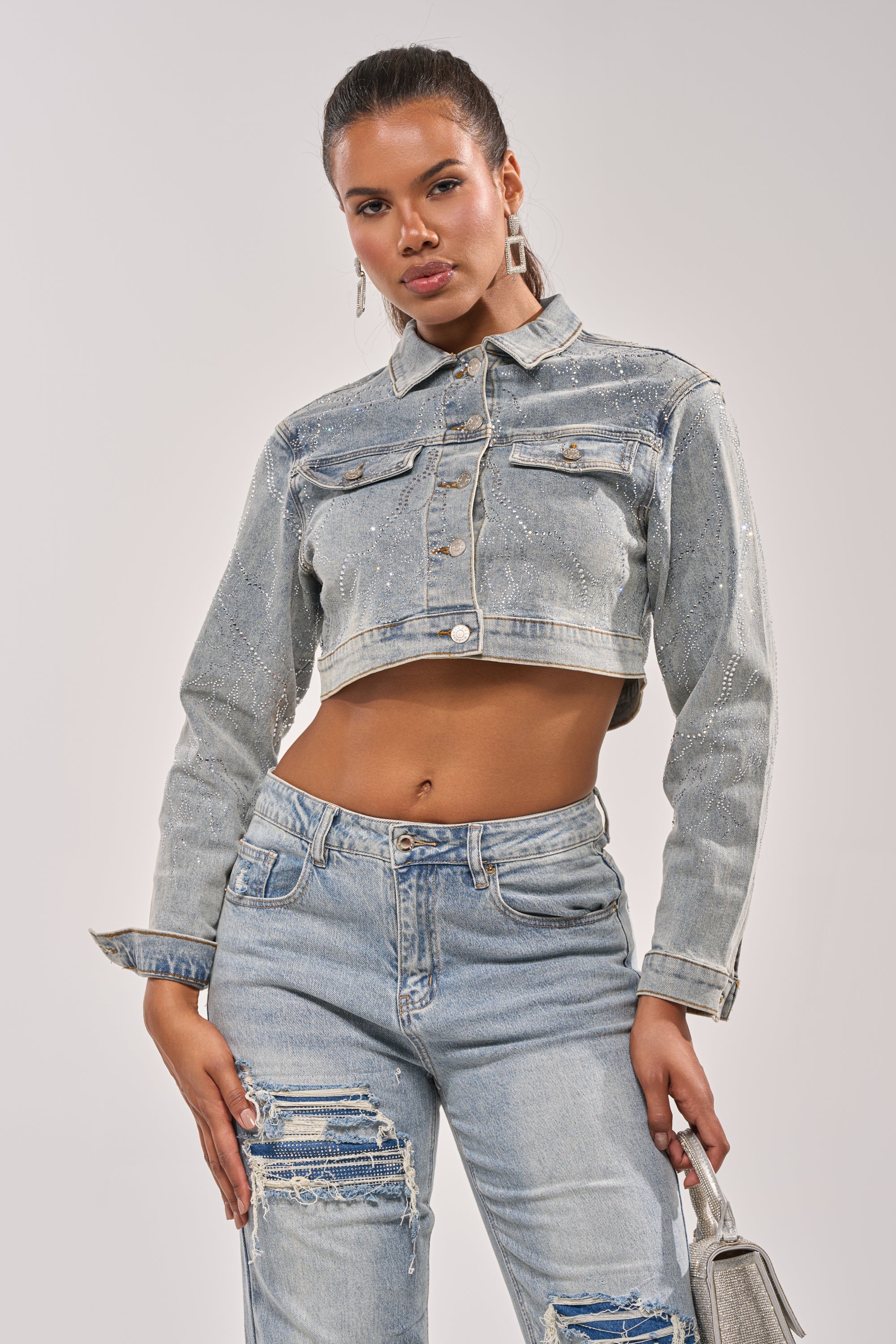 DAZED RHINESTONE DENIM JACKET