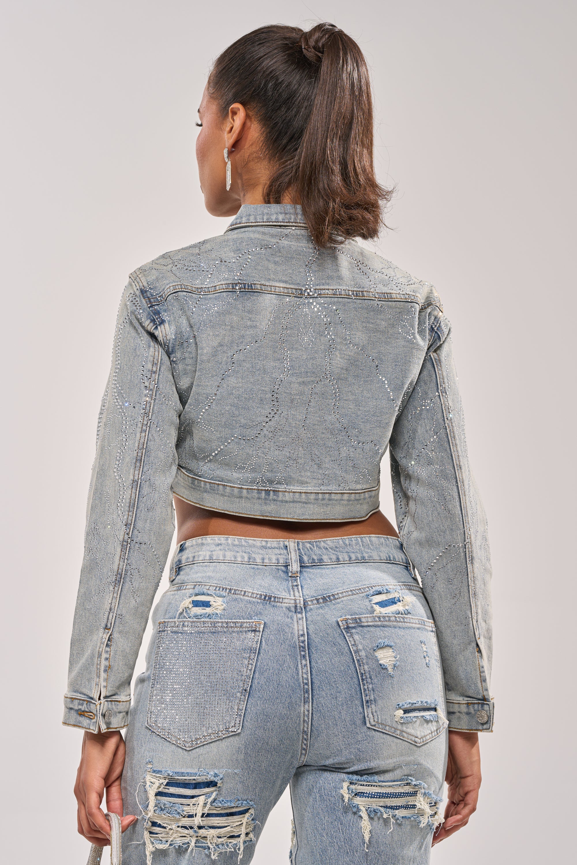 DAZED RHINESTONE DENIM JACKET