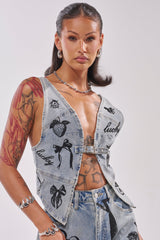 AFTER HOURS DENIM TOP