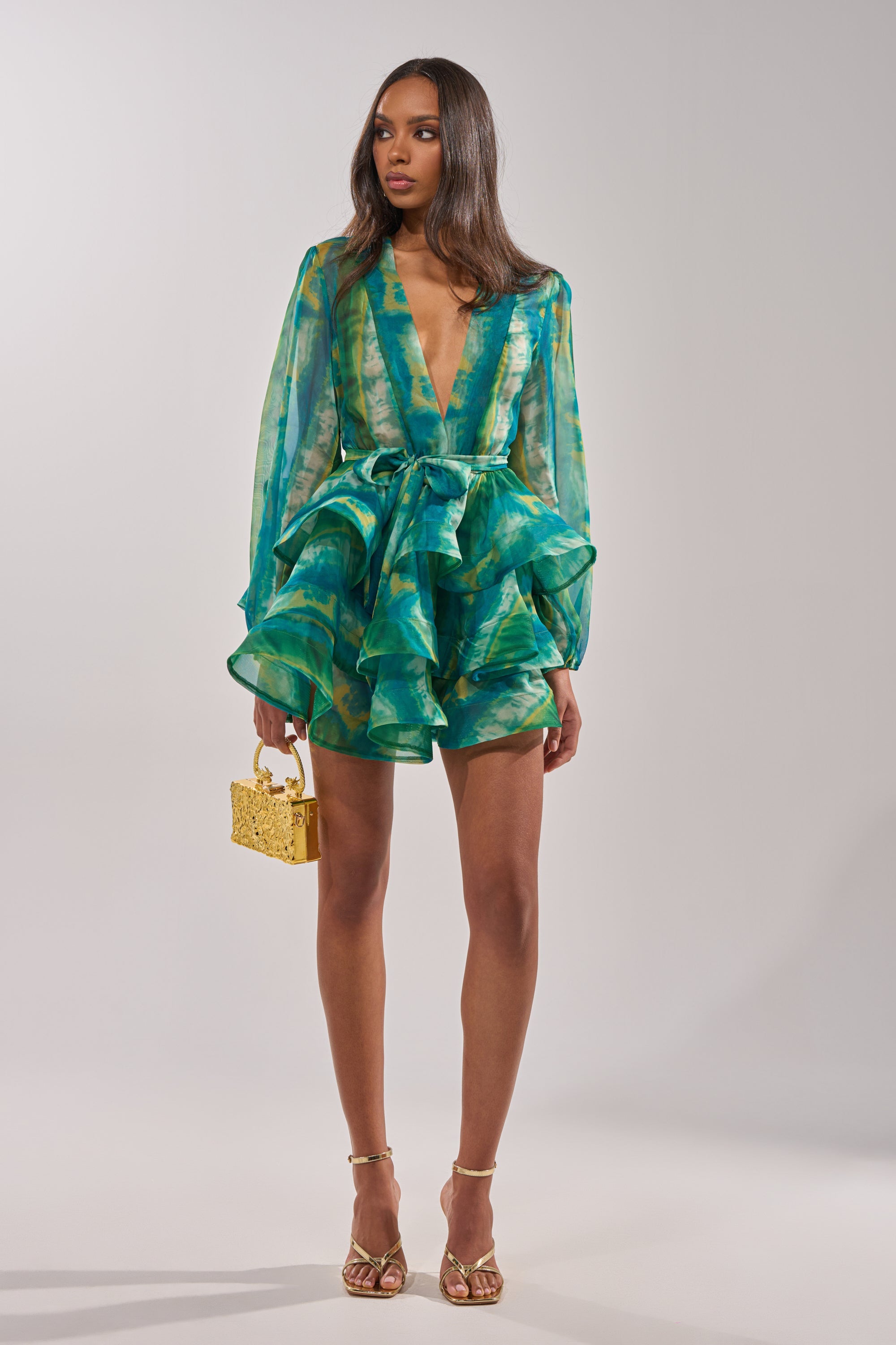 SEA BREEZE RUFFLE MINI DRESS