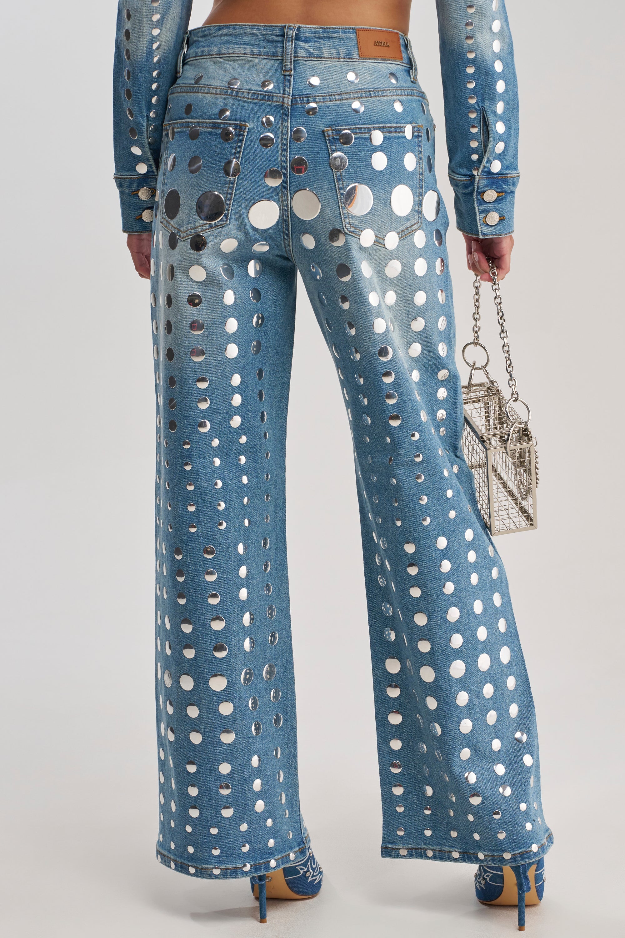 STUDS EVERYWHERE RELAXED DENIM PANT
