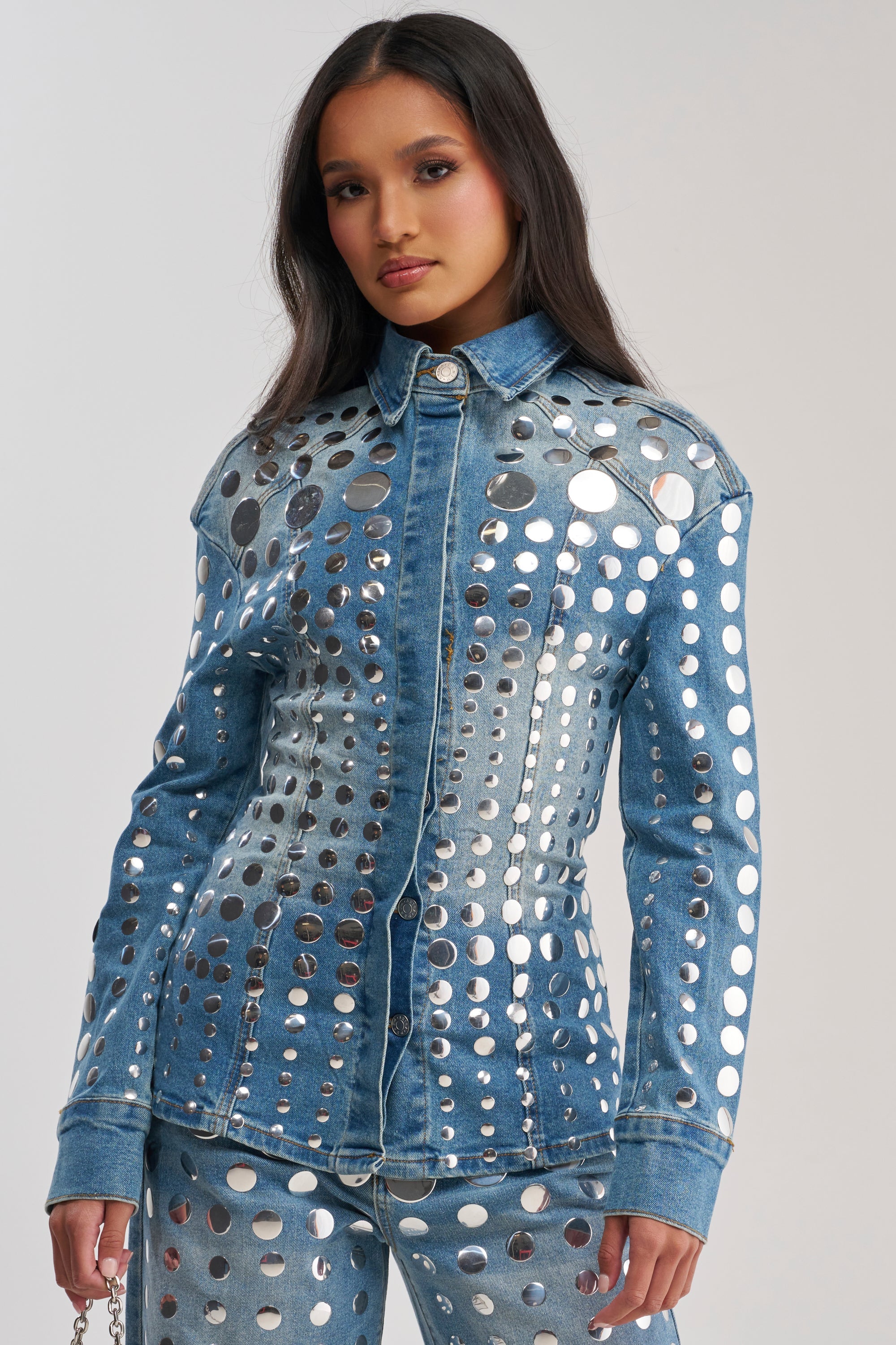 STUDS EVERYWHERE BUTTON DOWN
