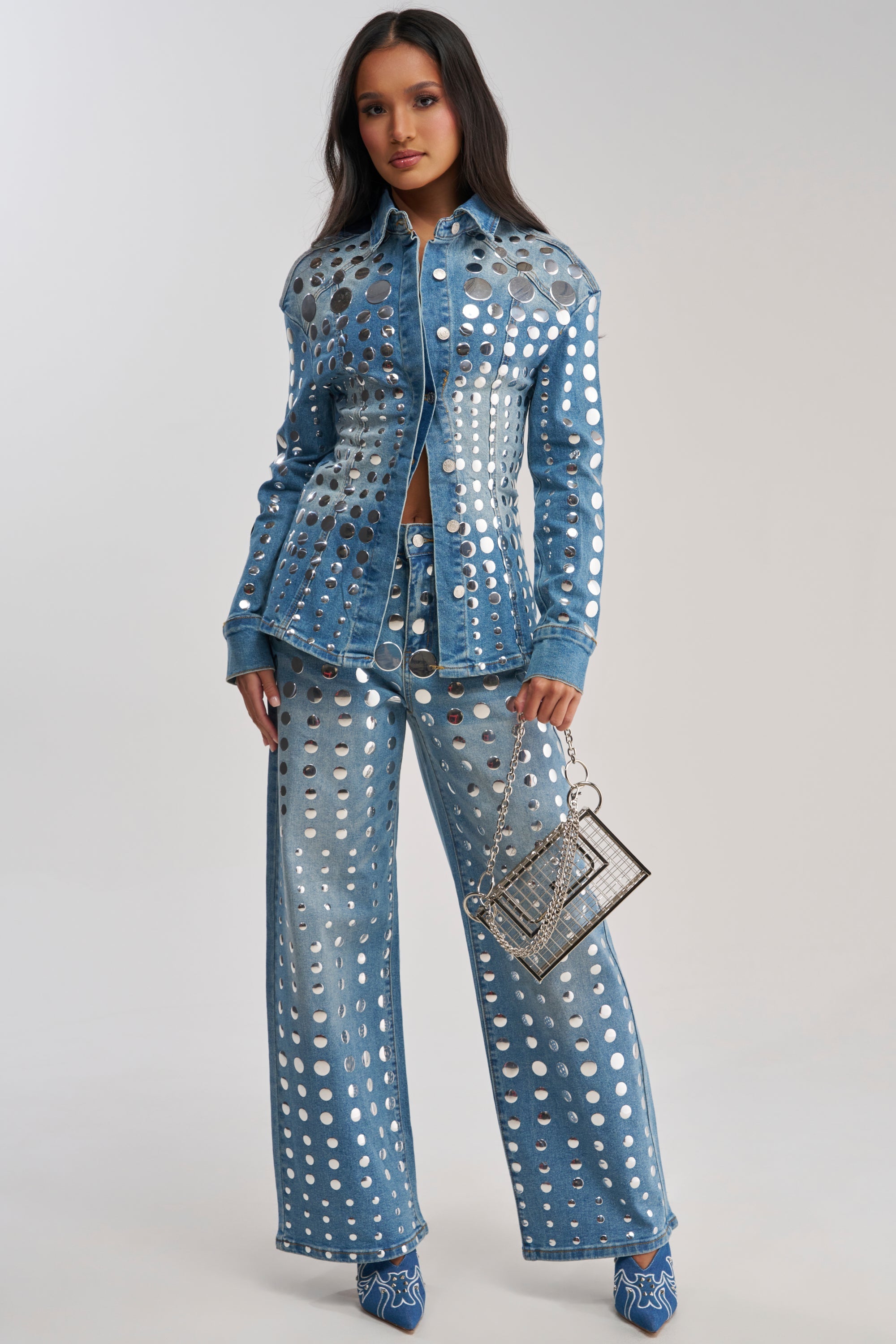 STUDS EVERYWHERE BUTTON DOWN