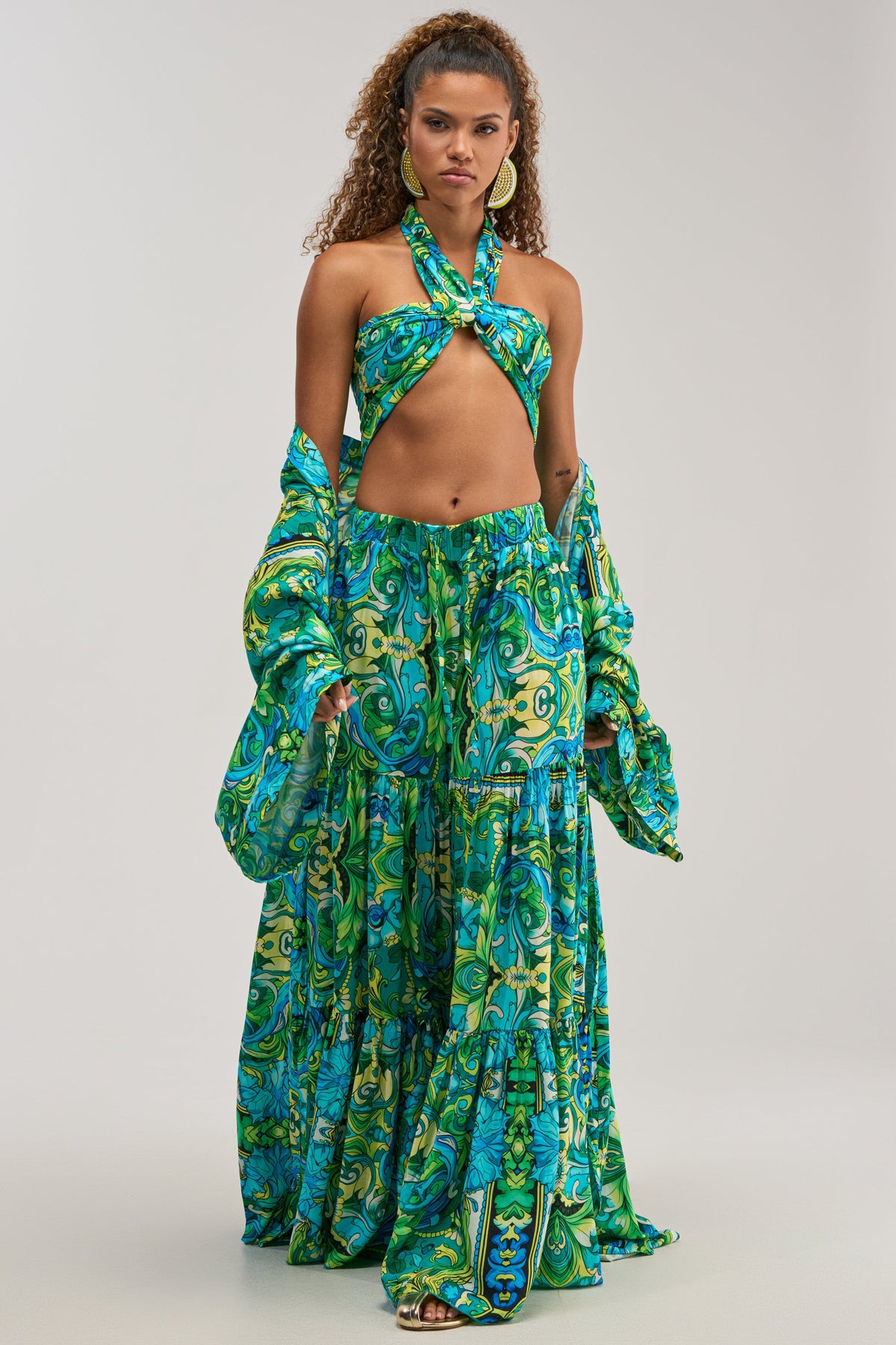 INTO THE GARDEN PALAZZO PANT IN GREEN MULTI