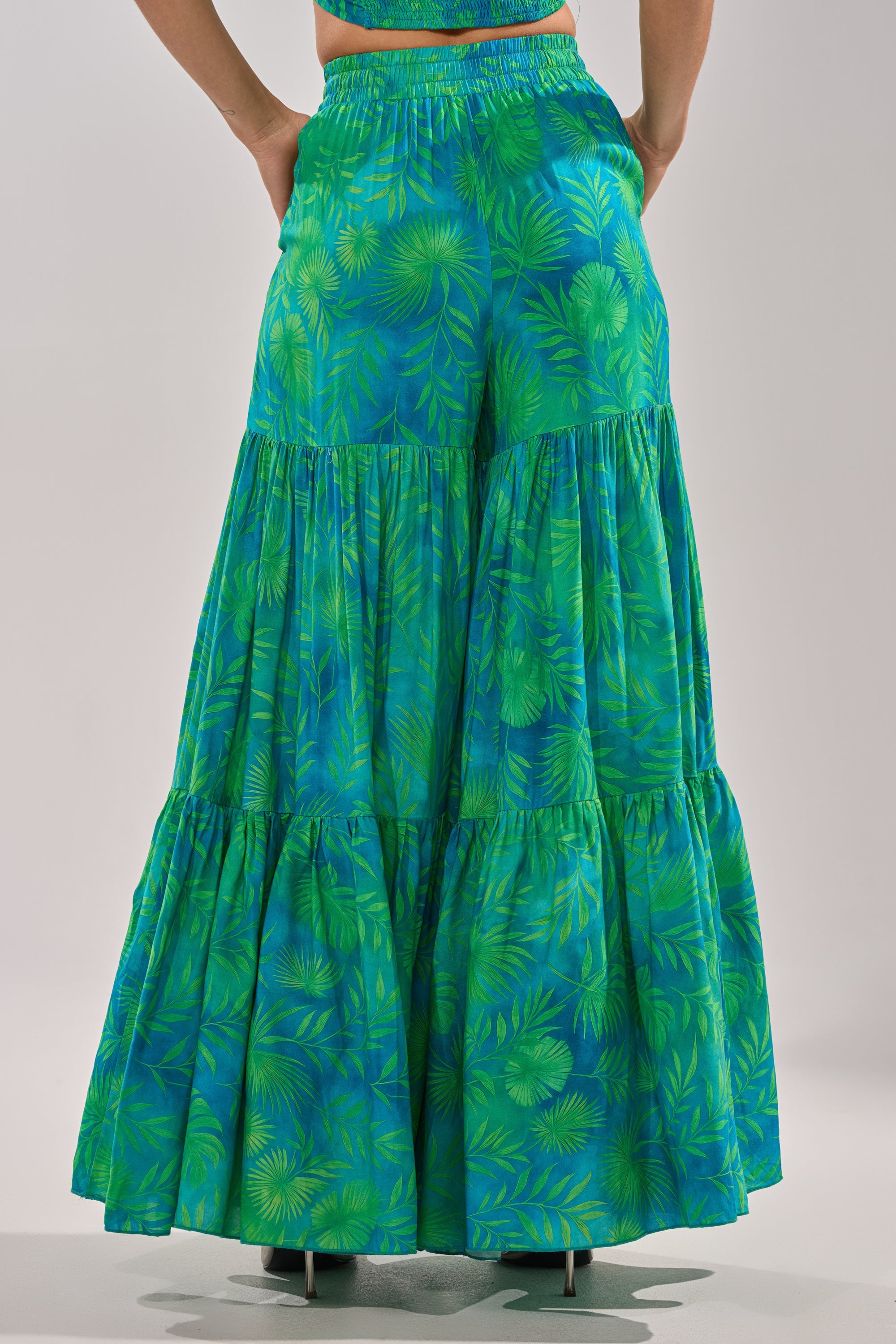 INTO THE GARDEN PALAZZO PANT IN GREEN