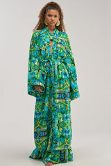 INTO THE GARDEN DUSTER IN GREEN MULTI