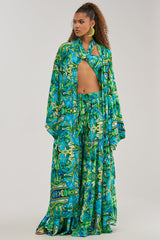 INTO THE GARDEN DUSTER IN GREEN MULTI
