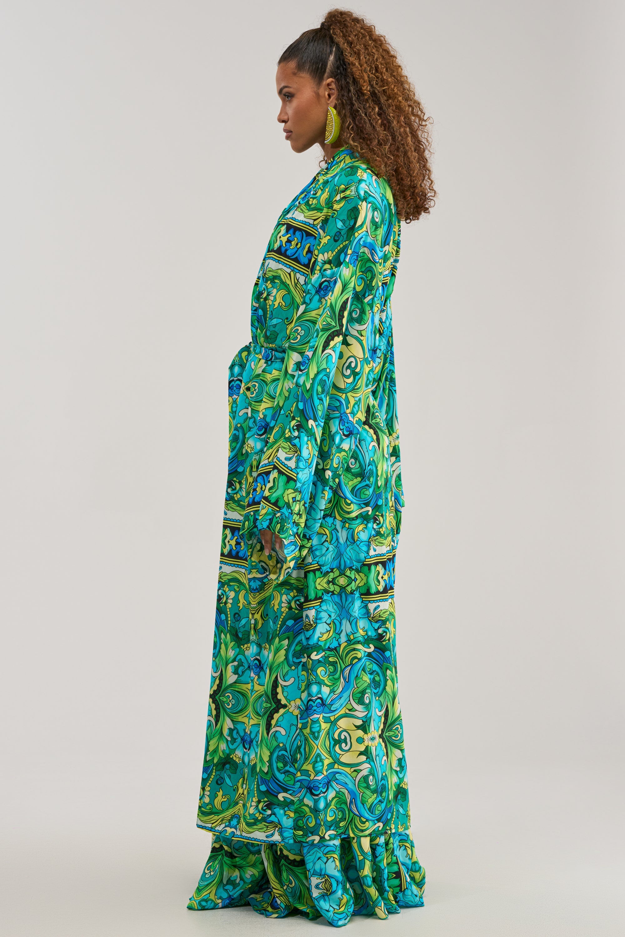 INTO THE GARDEN DUSTER IN GREEN MULTI