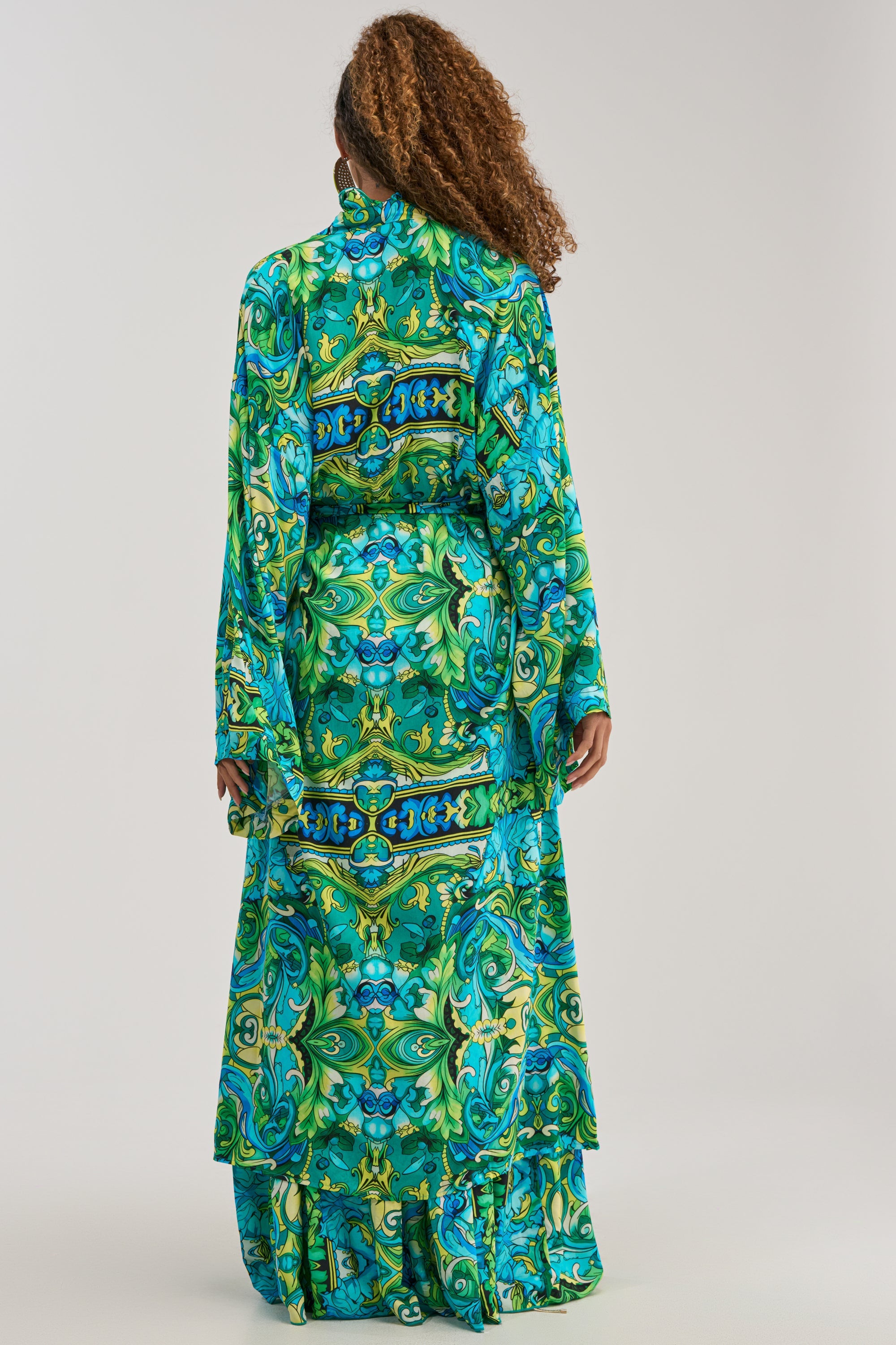 INTO THE GARDEN DUSTER IN GREEN MULTI