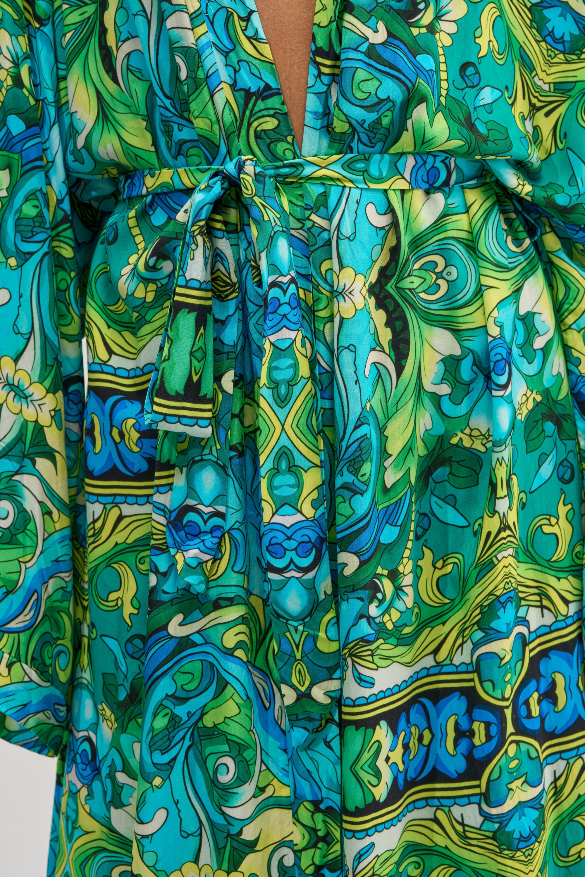 INTO THE GARDEN DUSTER IN GREEN MULTI